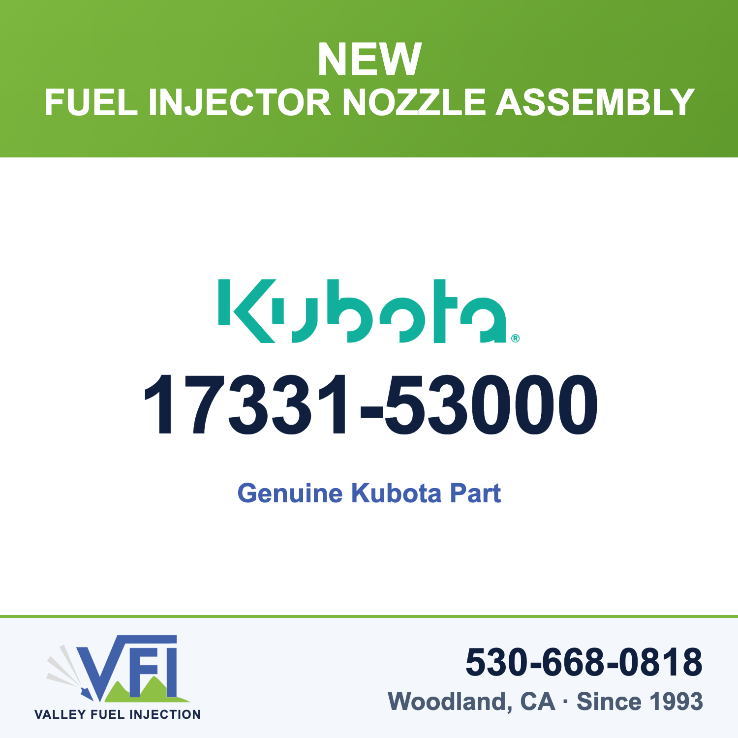 Genuine Kubota 17331-53000 Fuel Injector Nozzle Assembly