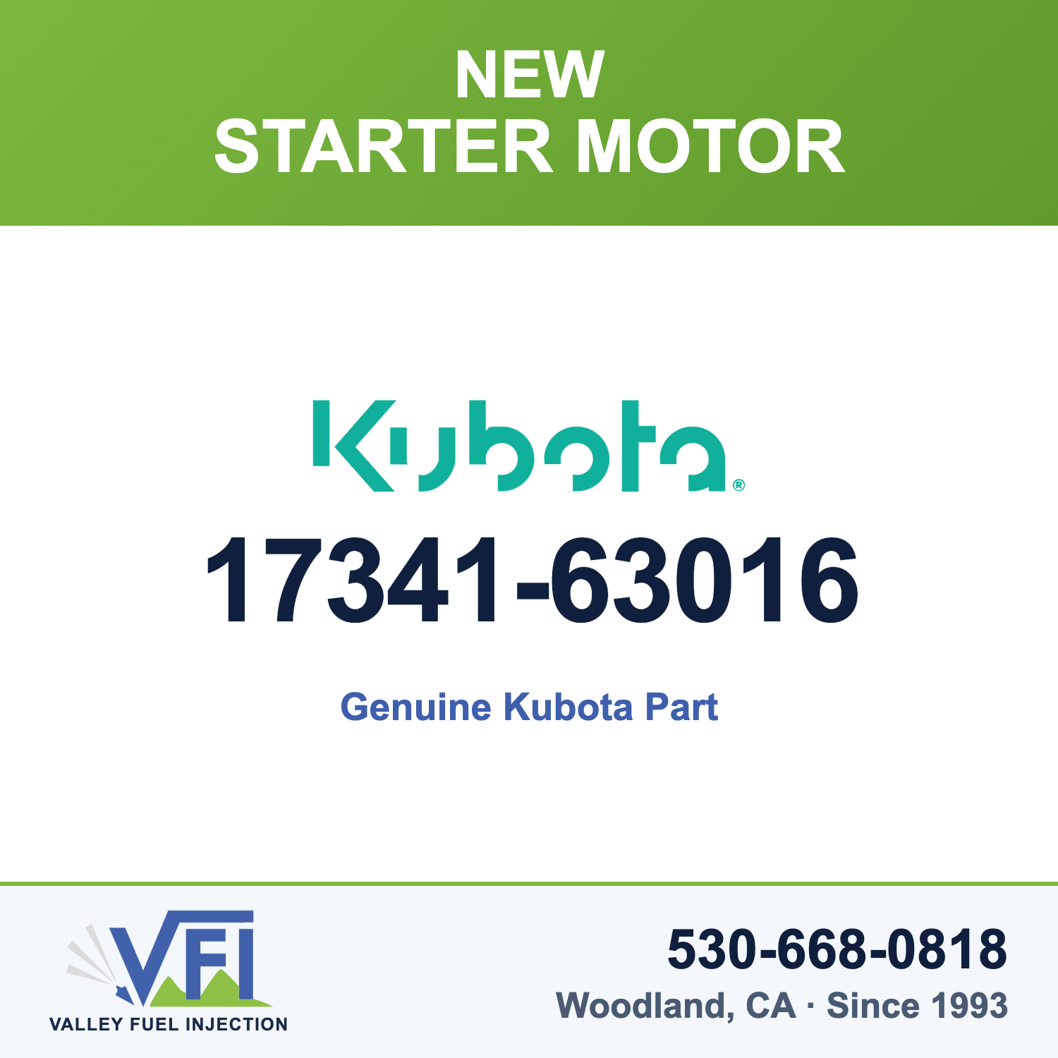 Genuine Kubota 17341-63016 Starter Motor