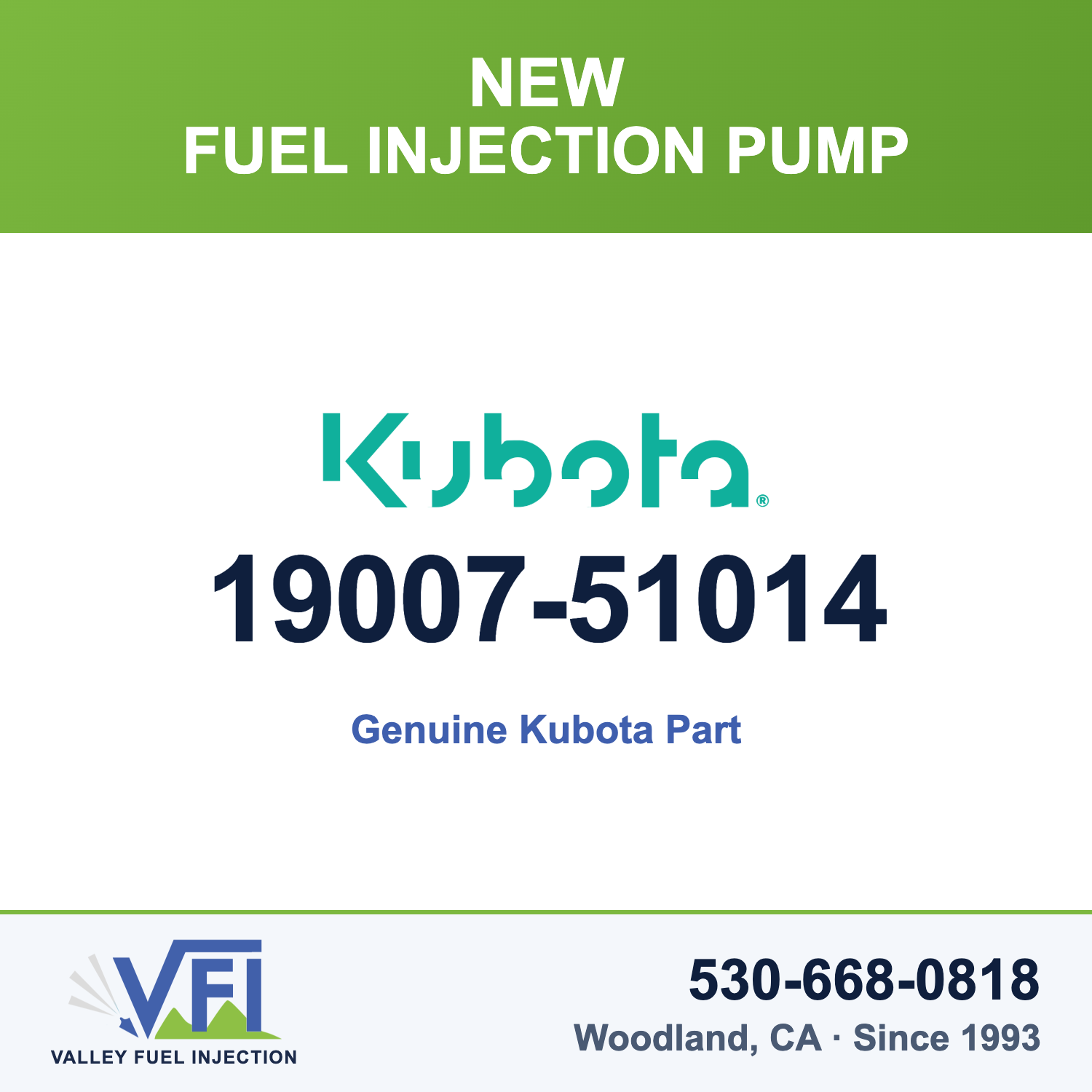 Genuine Kubota 19007-51014 Fuel Injection Pump