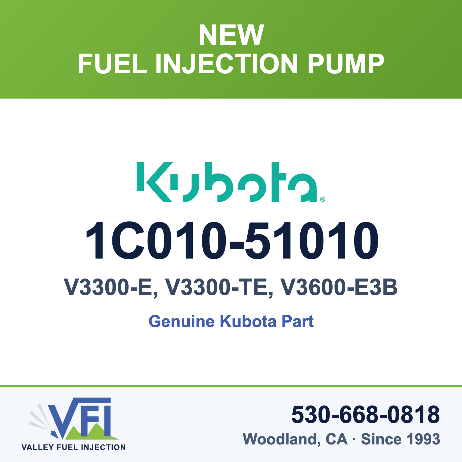 Genuine Kubota 1C010-51010 Fuel Injection Pump
