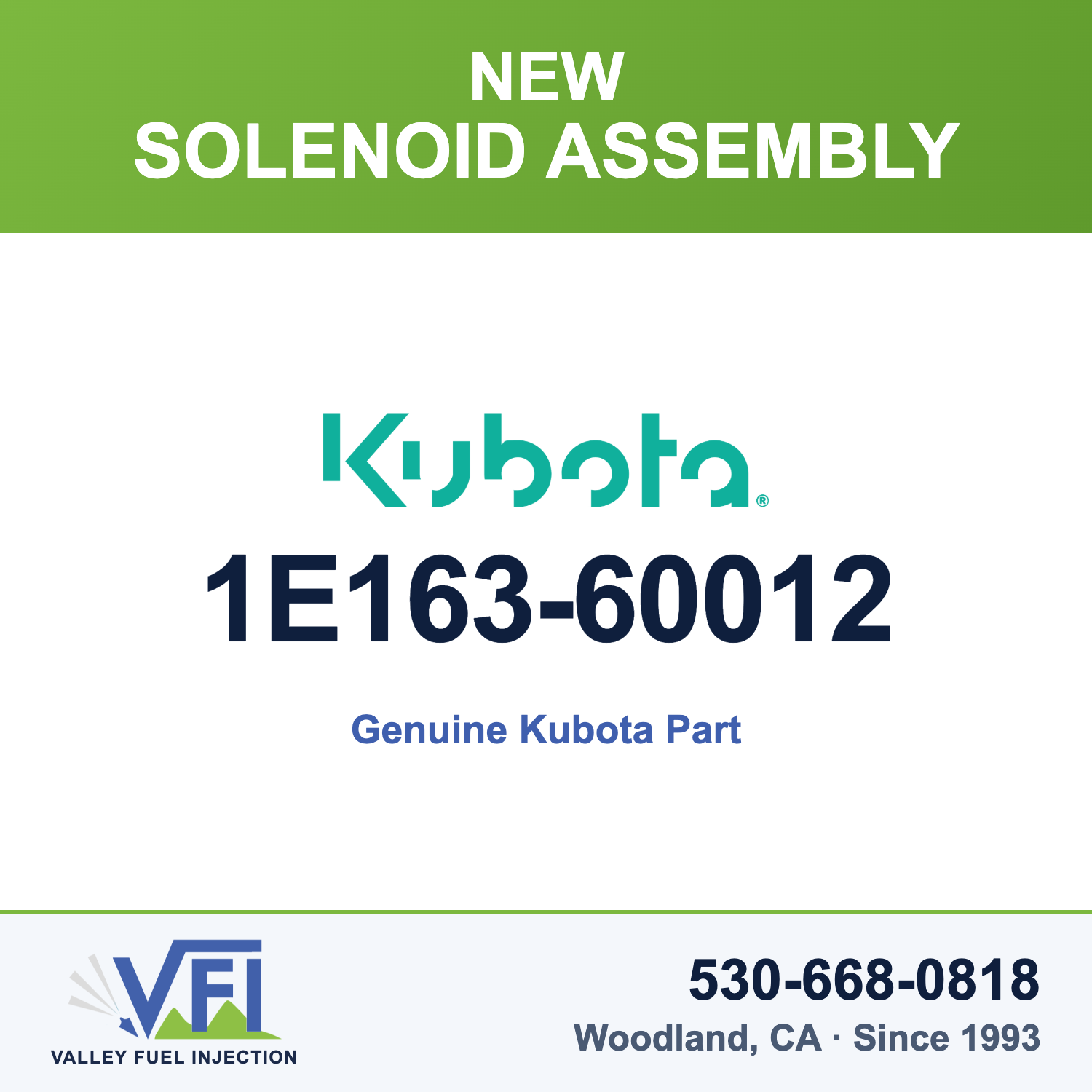 Genuine Kubota 1E163-60012 Solenoid Assembly