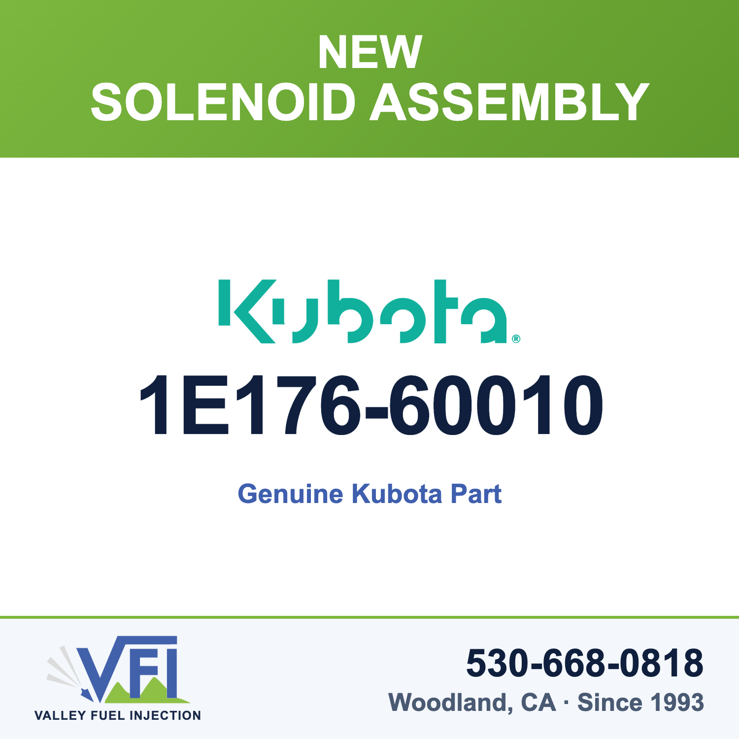 Genuine Kubota 1E176-60010 Solenoid Assembly