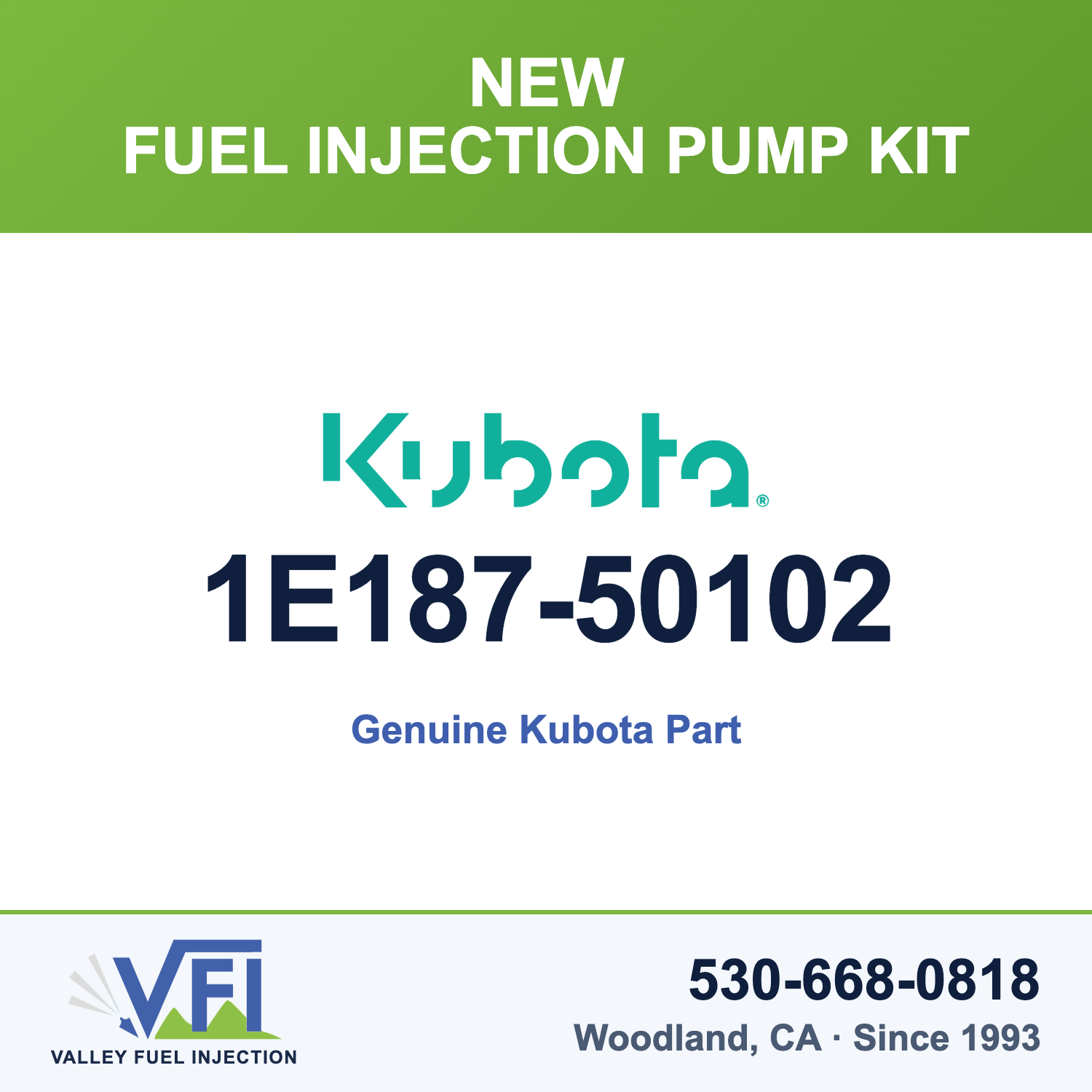 Genuine Kubota 1E187-50102 Fuel Injection Pump Kit