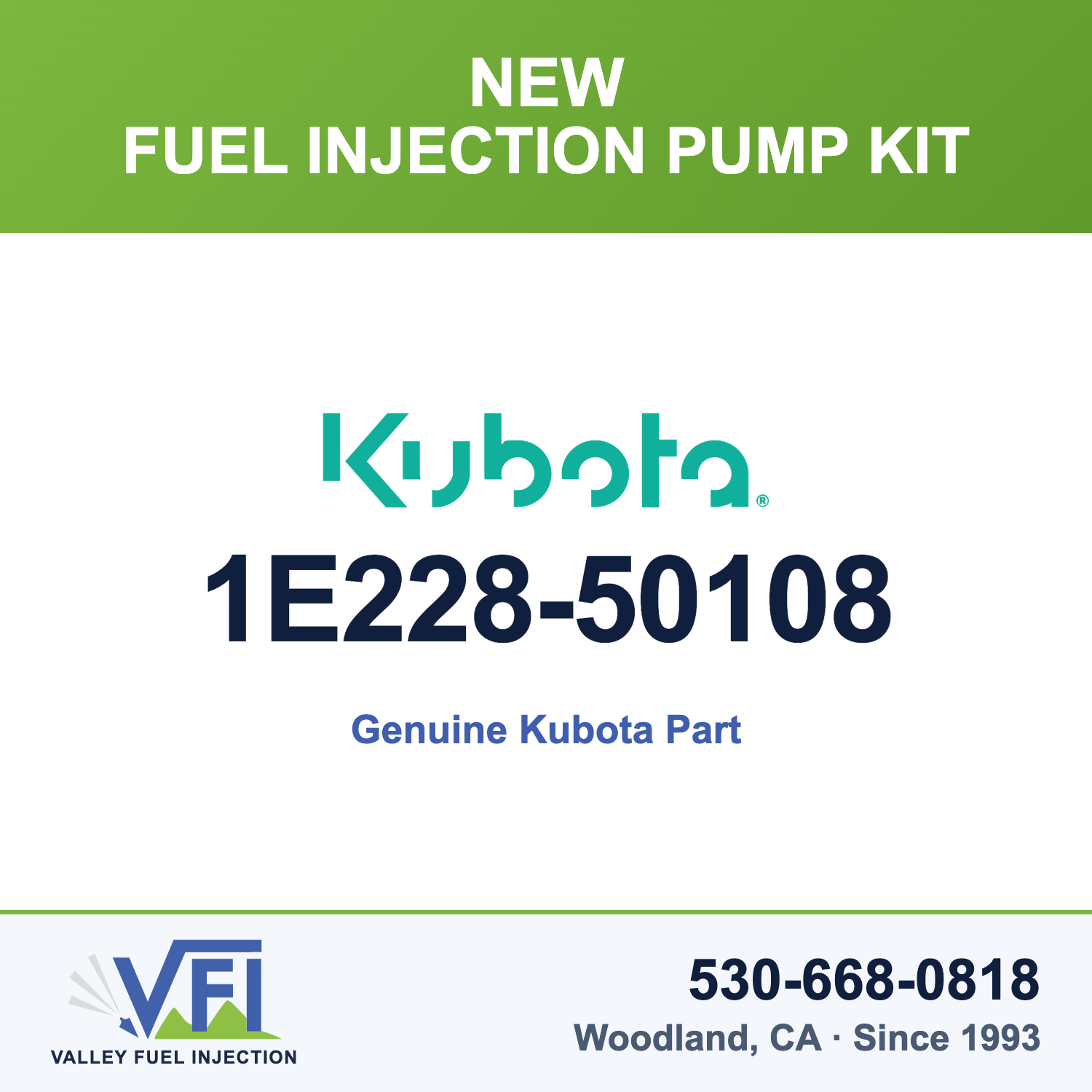 Genuine Kubota 1E228-50108 Fuel Injection Pump Kit
