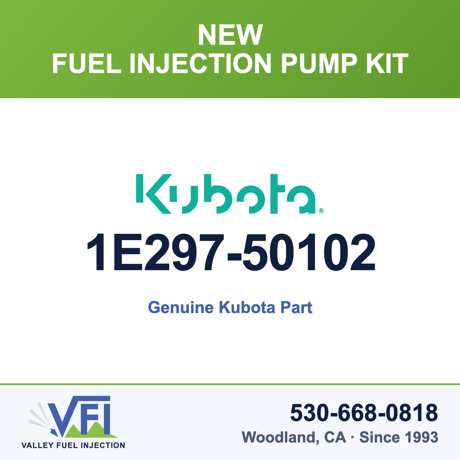 Genuine Kubota 1E297-50102 Fuel Injection Pump Kit