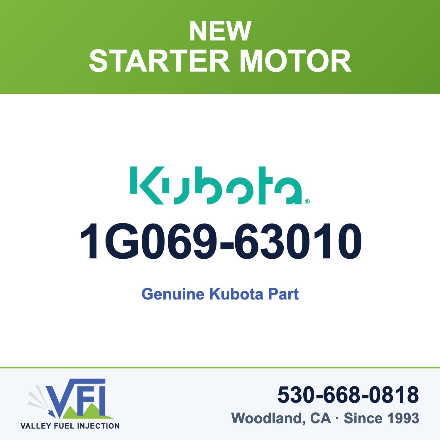 Genuine Kubota 1G069-63010 Starter Motor