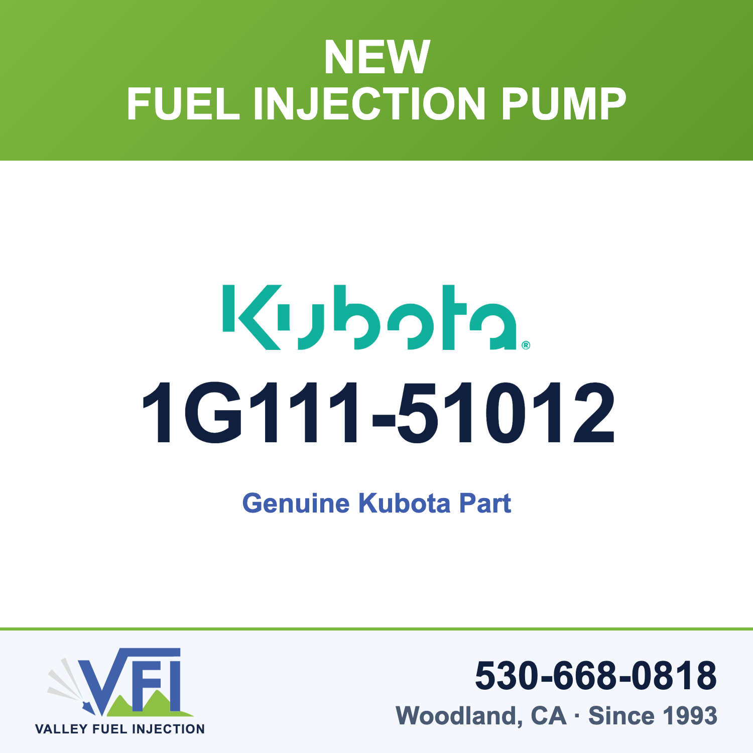 Genuine Kubota 1G111-51012 Fuel Injection Pump