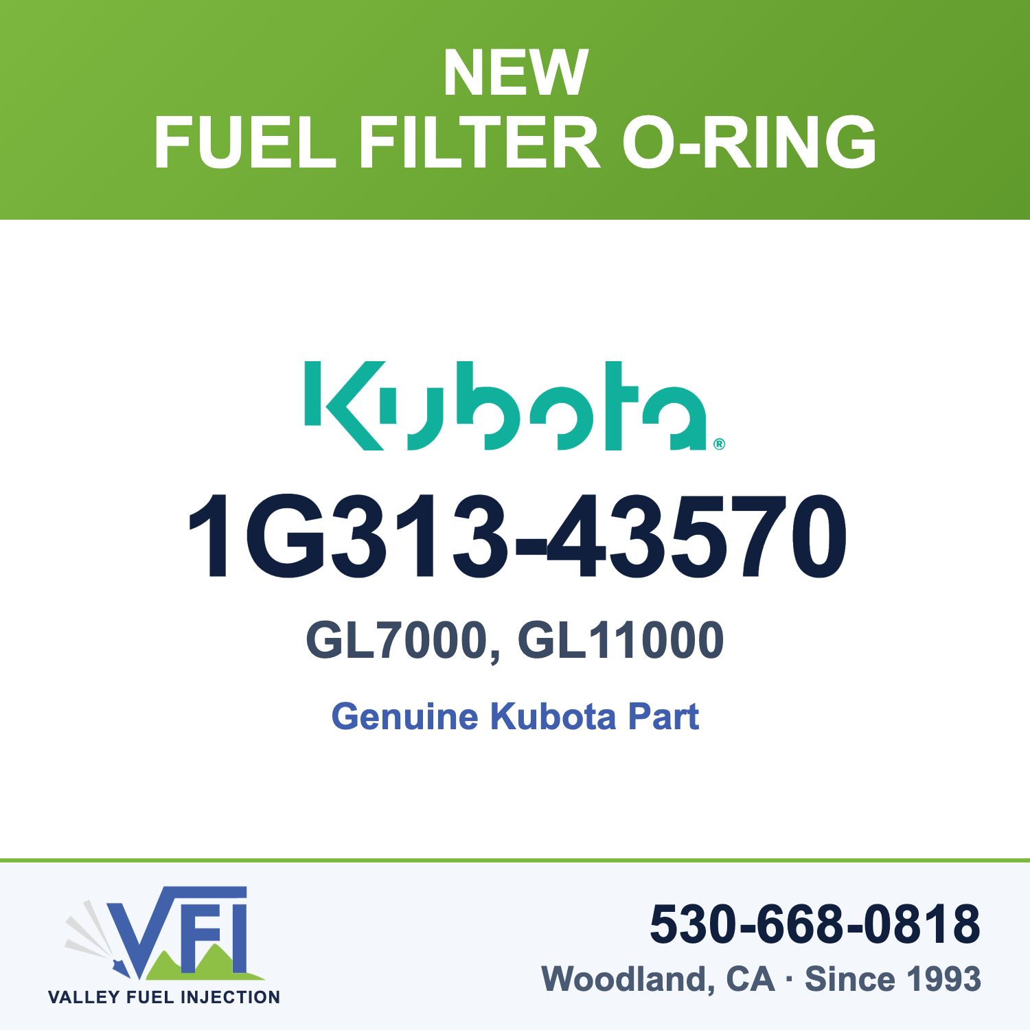 Kubota 1G313-43570 Fuel Filter O-Ring for Kubota GL7000 and GL11000 generators