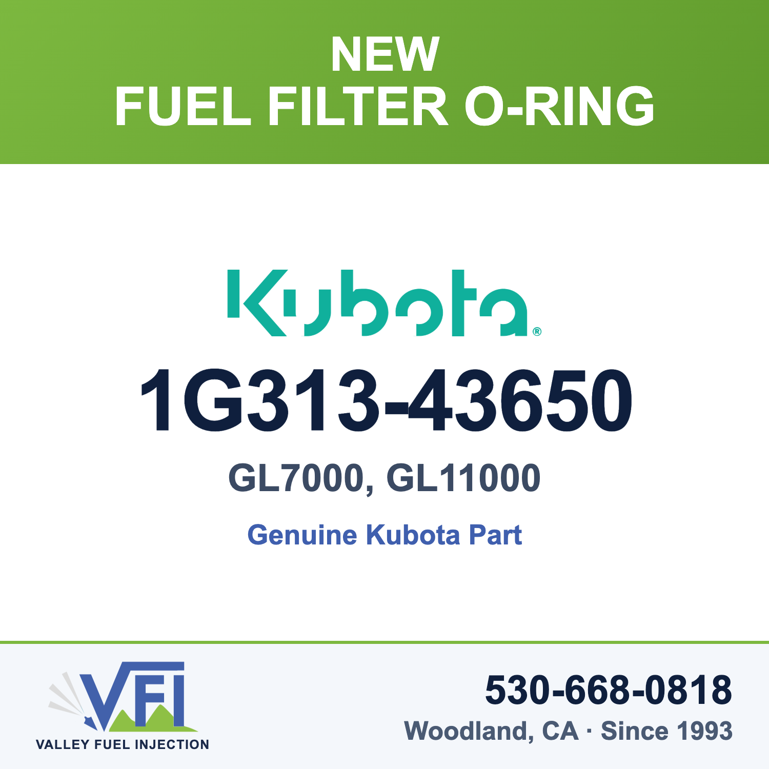 Kubota 1G313-43650 Fuel Filter O-Ring for Kubota GL7000 and GL11000 generators