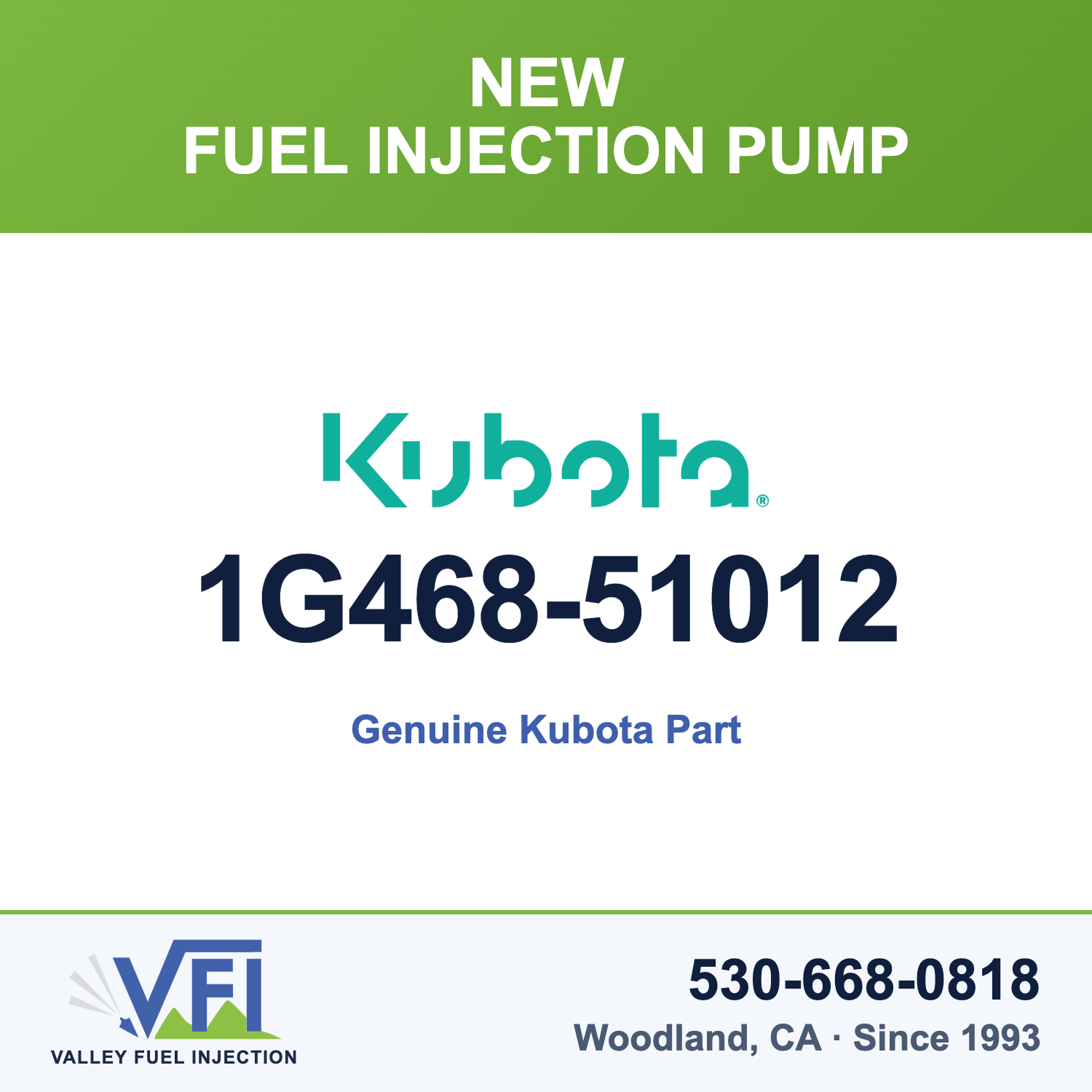 Genuine Kubota 1G468-51012 Fuel Injection Pump