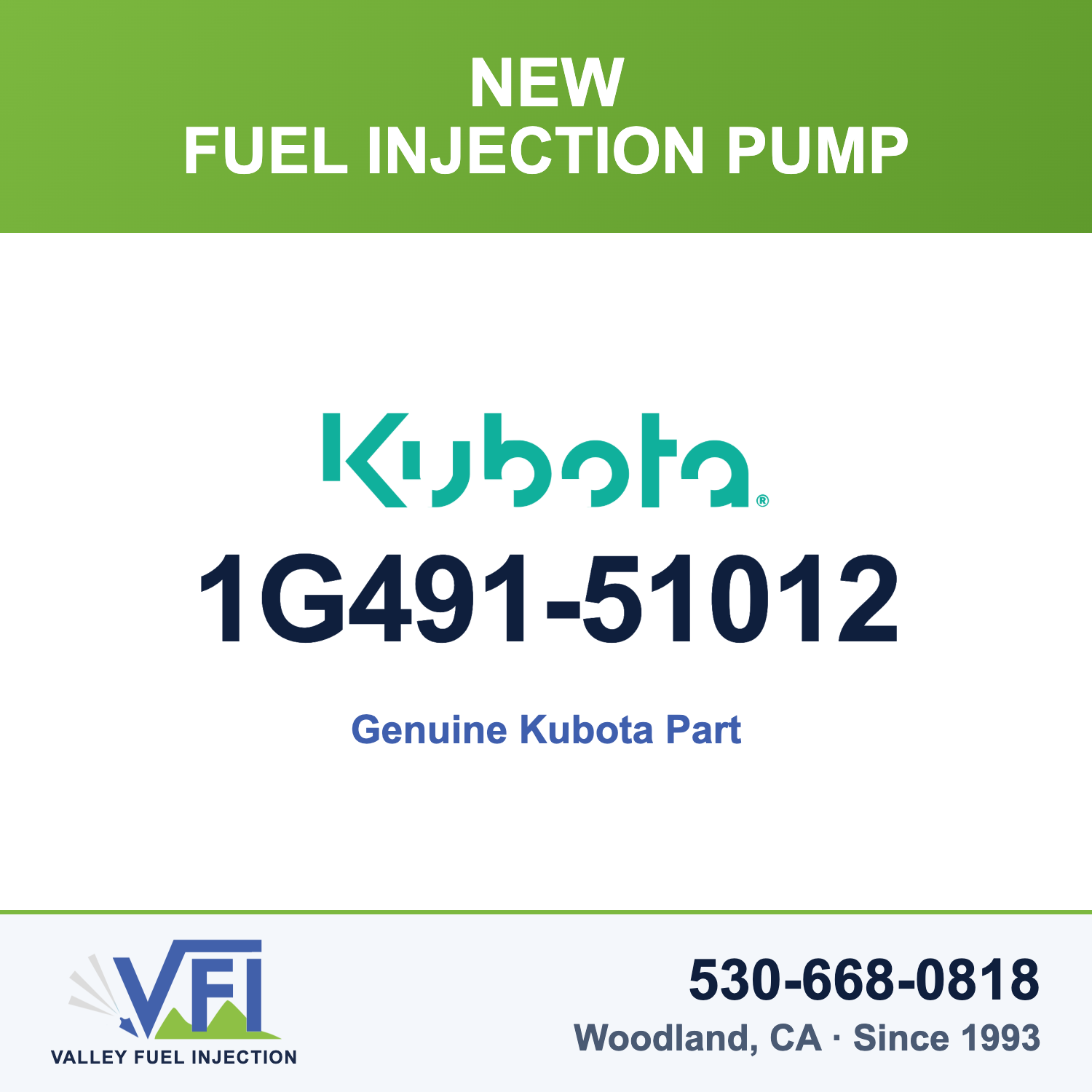 Genuine Kubota 1G491-51012 Fuel Injection Pump