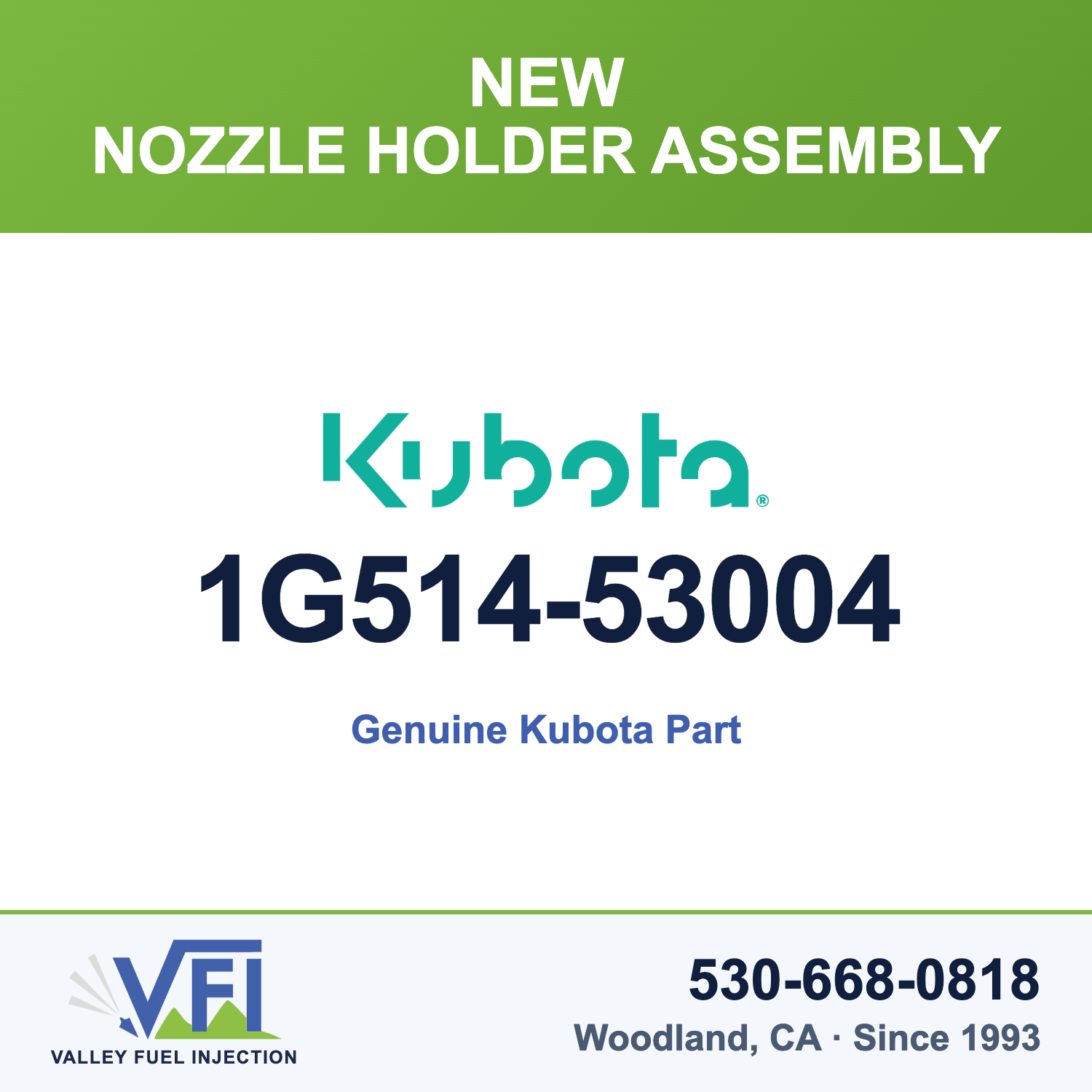 Genuine Kubota 1G514-53004 Nozzle Holder Assembly