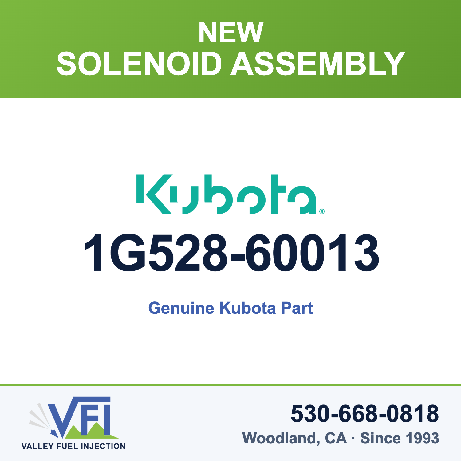 Genuine Kubota 1G528-60013 Solenoid Assembly