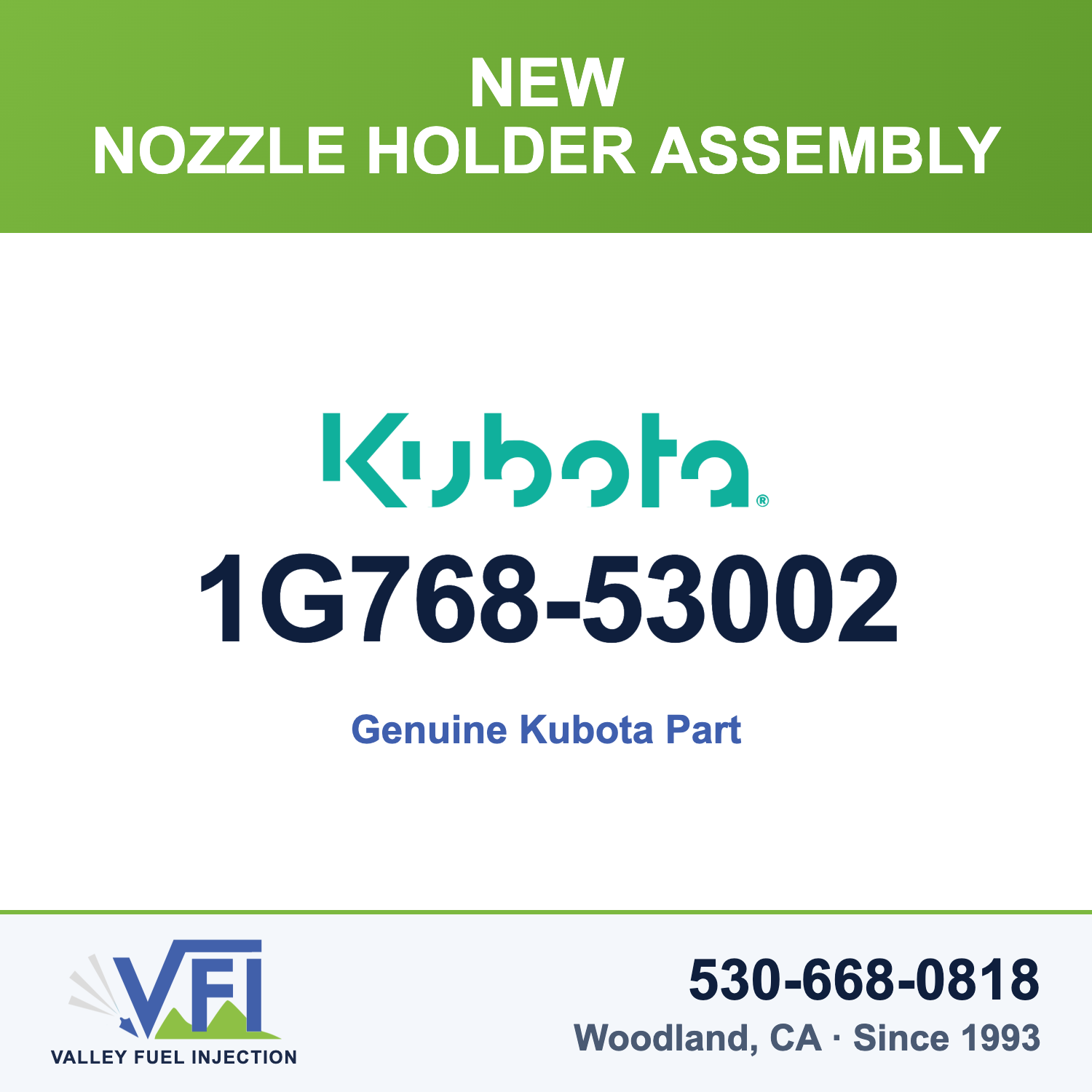 Genuine Kubota 1G768-53002 Nozzle Holder Assembly