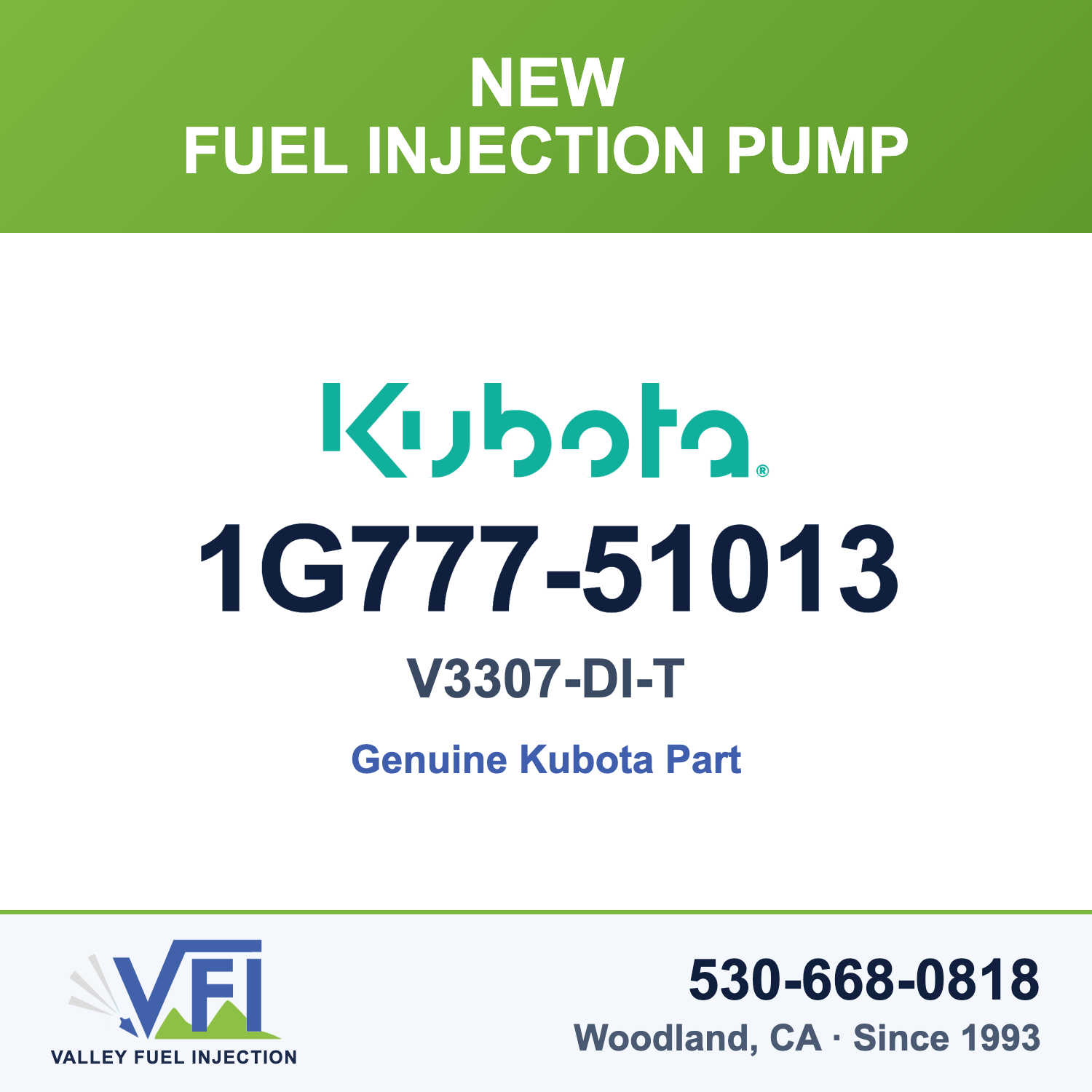 Genuine Kubota 1G777-51013 Fuel Injection Pump