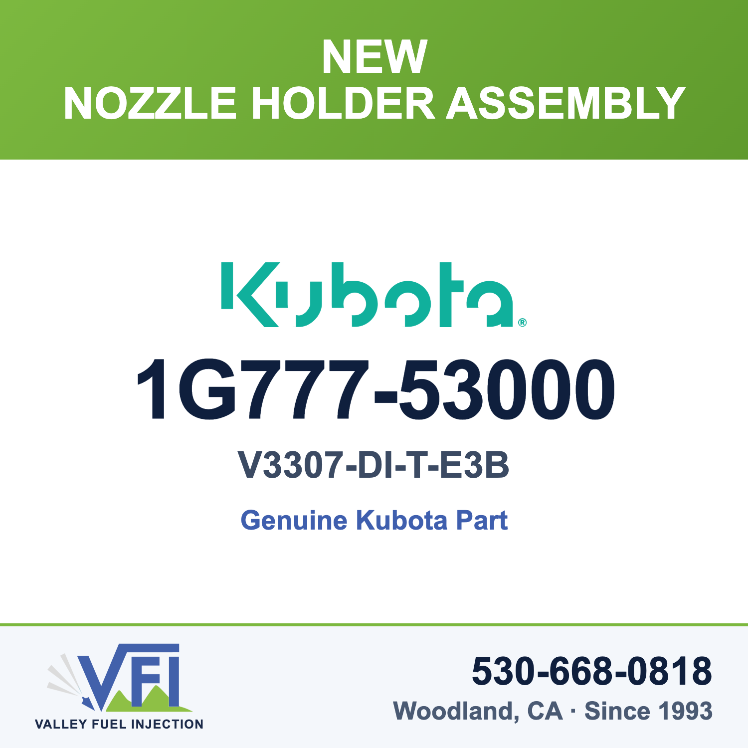 Genuine Kubota 1G777-53000 Nozzle Holder Assembly
