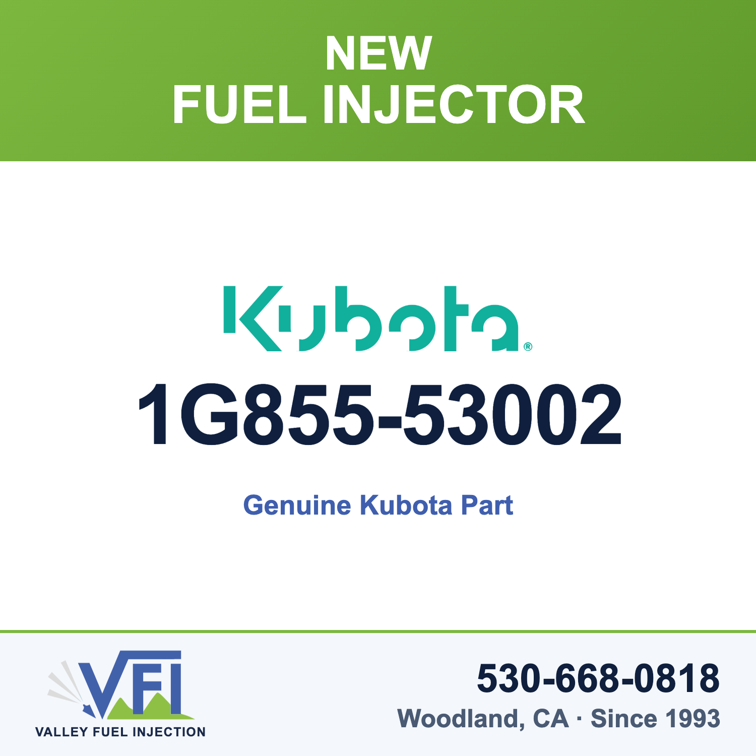 Genuine Kubota 1G855-53002 Fuel Injector