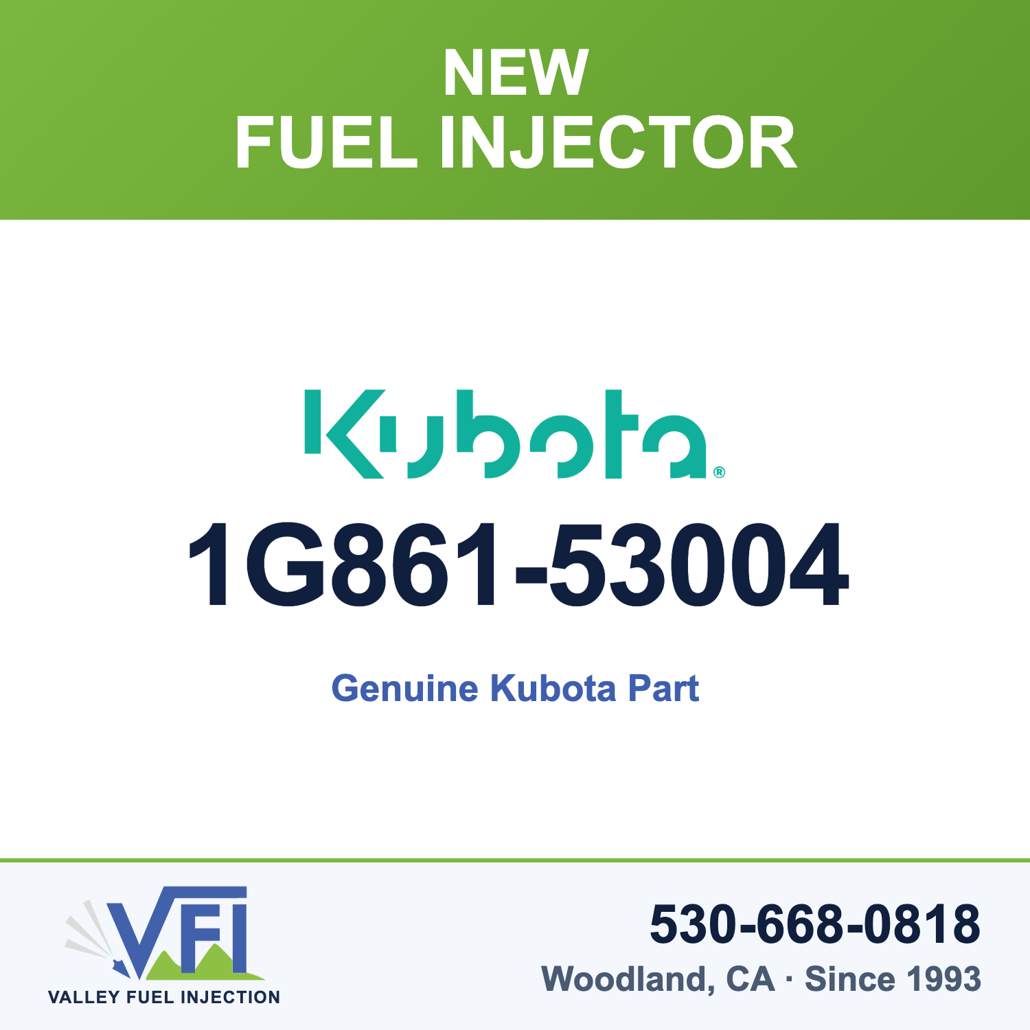 Genuine Kubota 1G861-53004 Fuel Injector