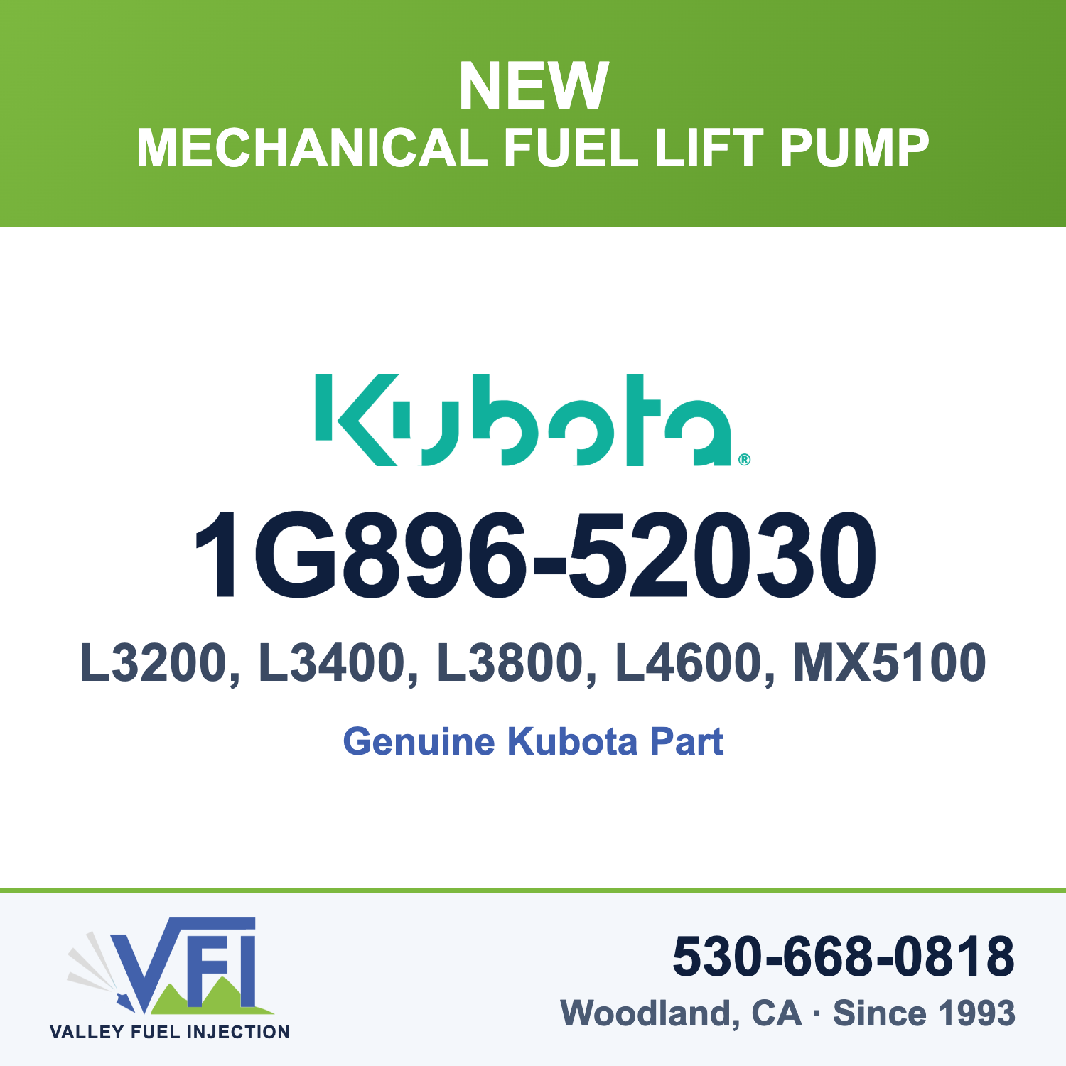 Kubota 1G896-52030 Mechanical Fuel Lift Pump for Kubota L2501