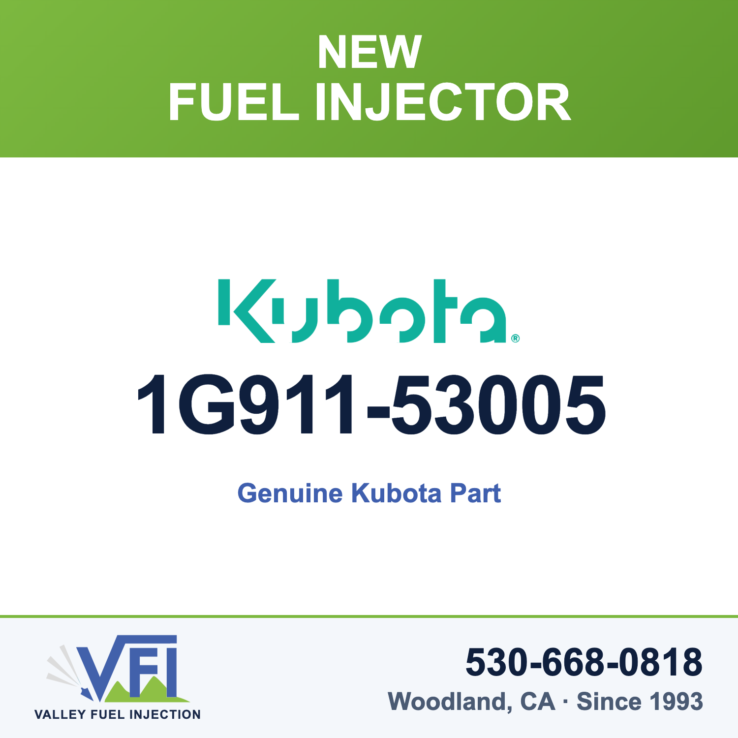 Genuine Kubota 1G911-53005 Fuel Injector