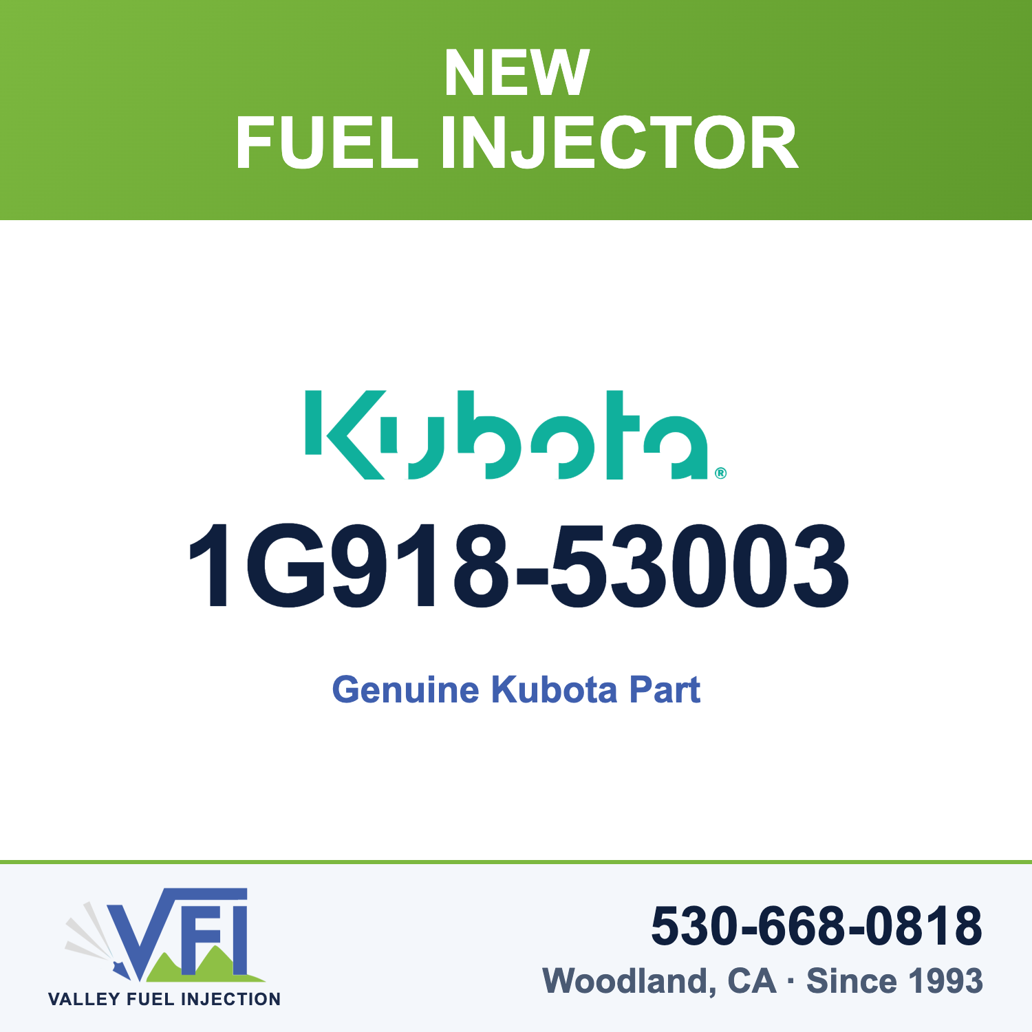Genuine Kubota 1G918-53003 Fuel Injector