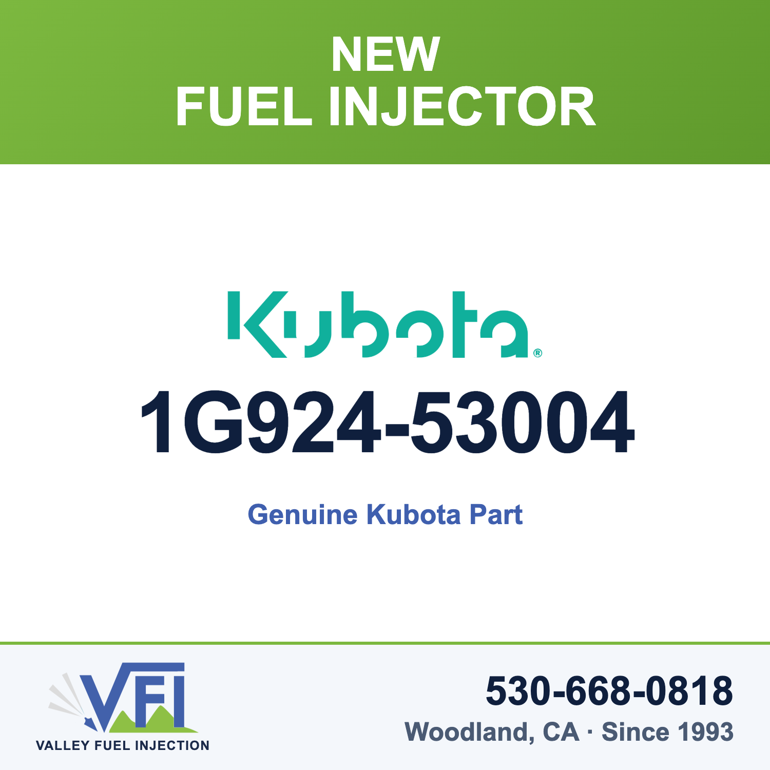 Genuine Kubota 1G924-53004 Fuel Injector