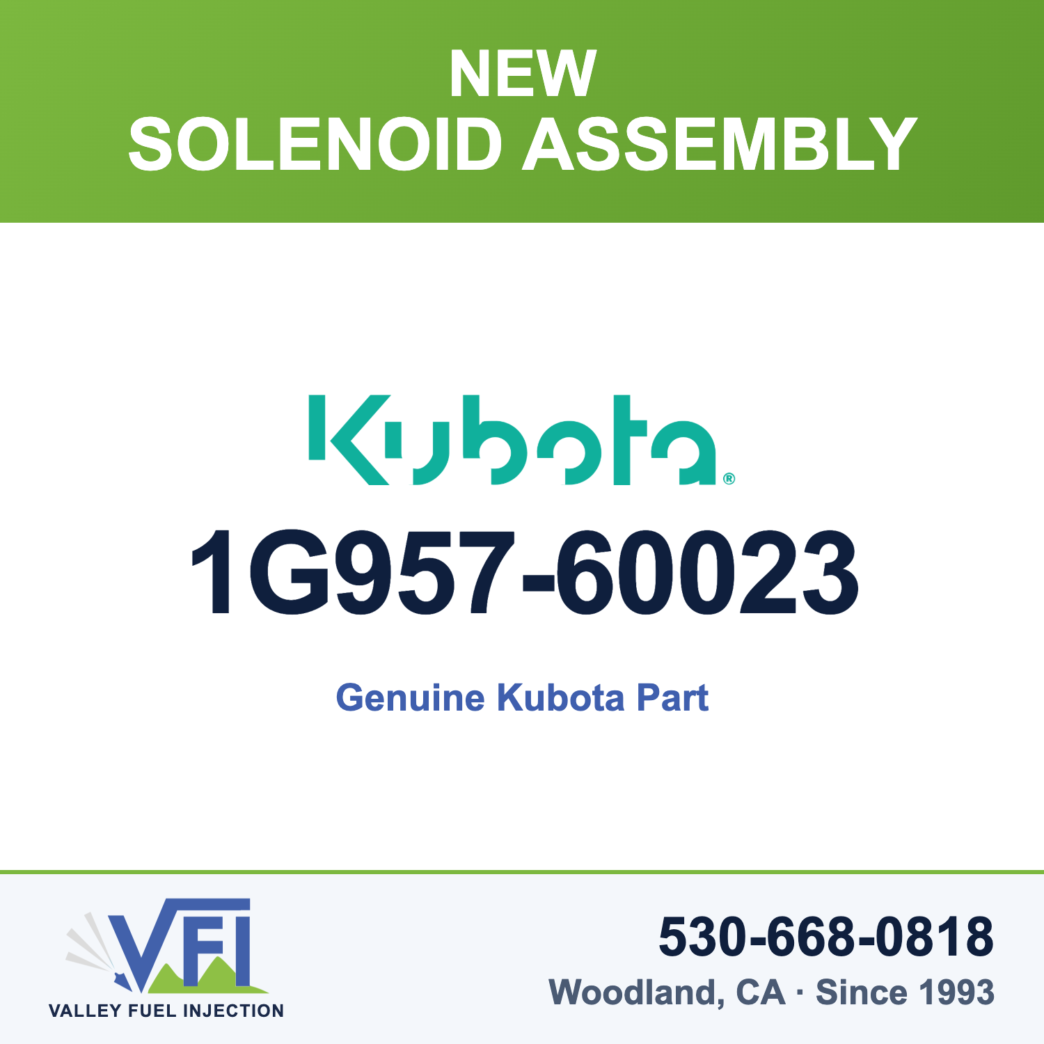 Genuine Kubota 1G957-60023 Solenoid Assembly