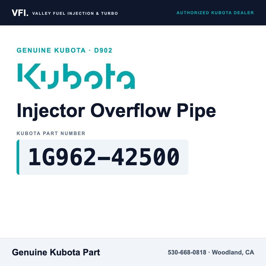 Kubota 1G962-42500 Injector Overflow Pipe for Kubota D902