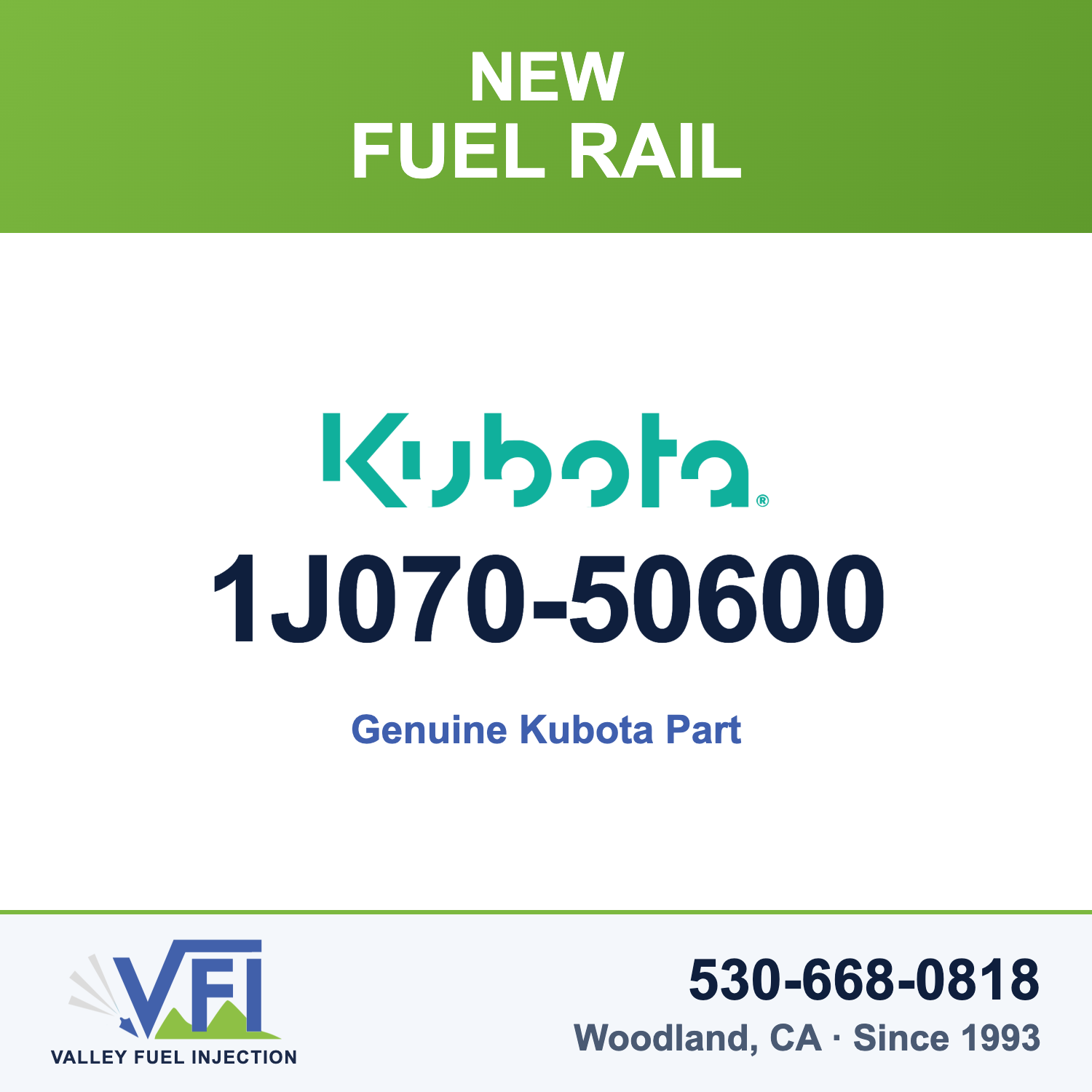 Genuine Kubota 1J070-50600 Fuel Rail