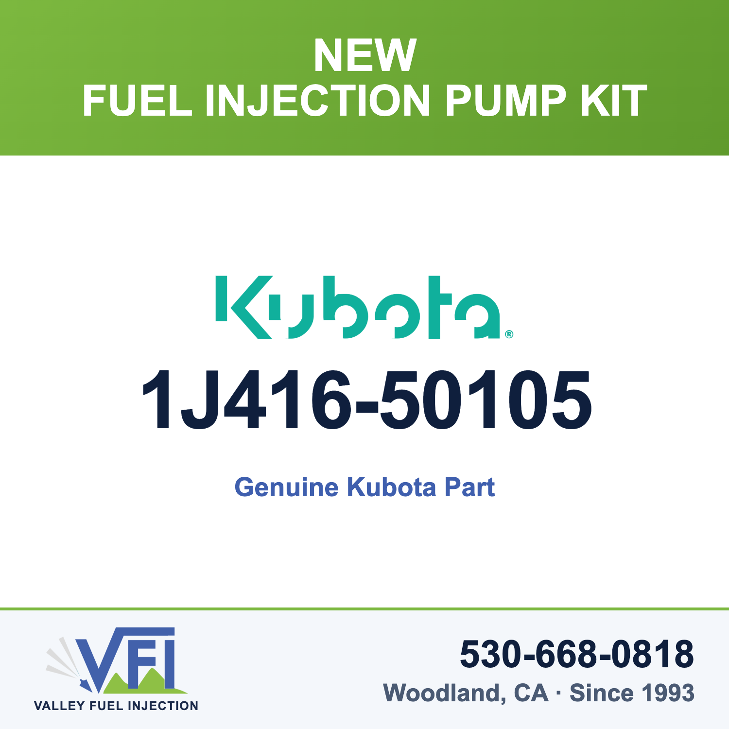 Genuine Kubota 1J416-50105 Fuel Injection Pump Kit