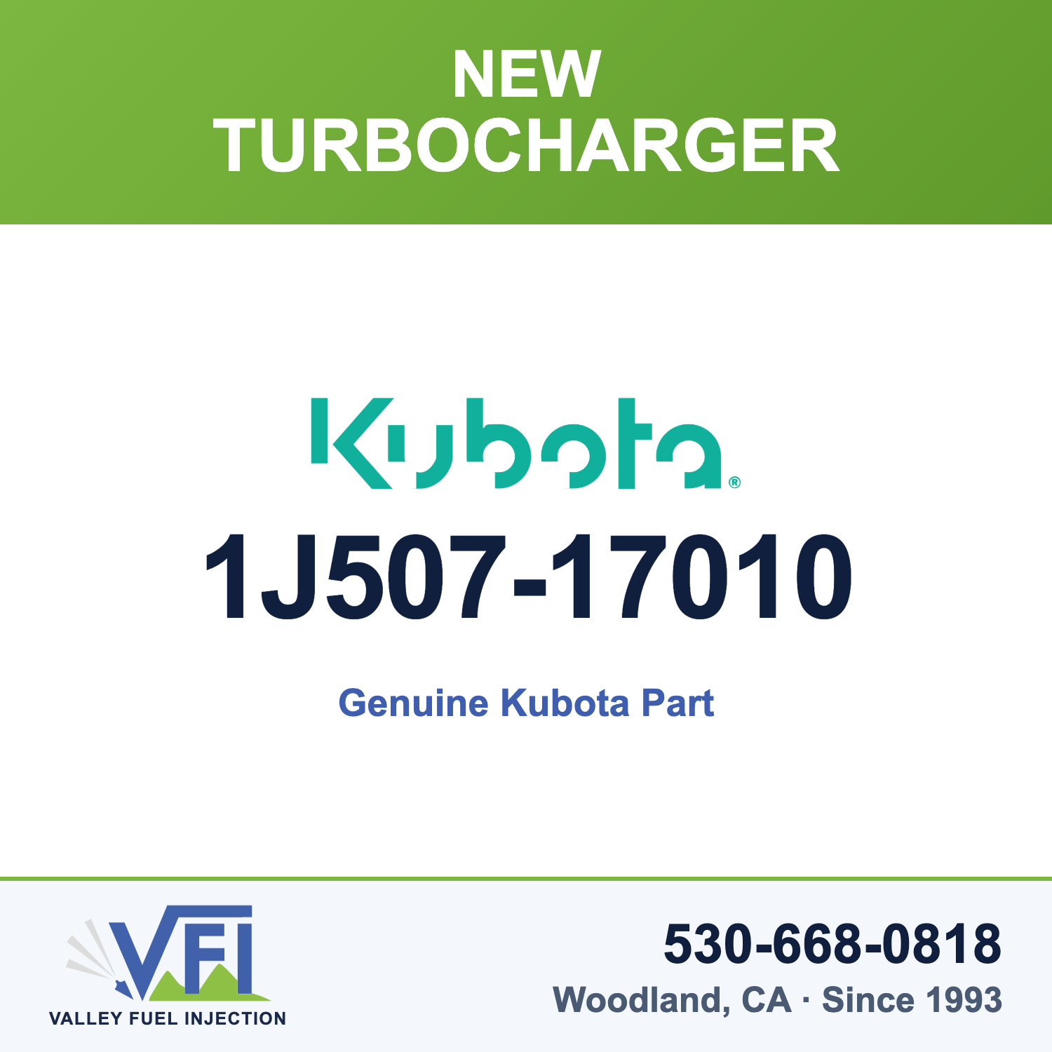 Genuine Kubota 1J507-17010 Turbocharger