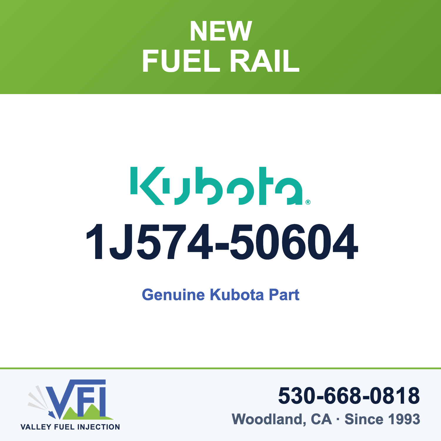 Genuine Kubota 1J574-50604 Fuel Rail