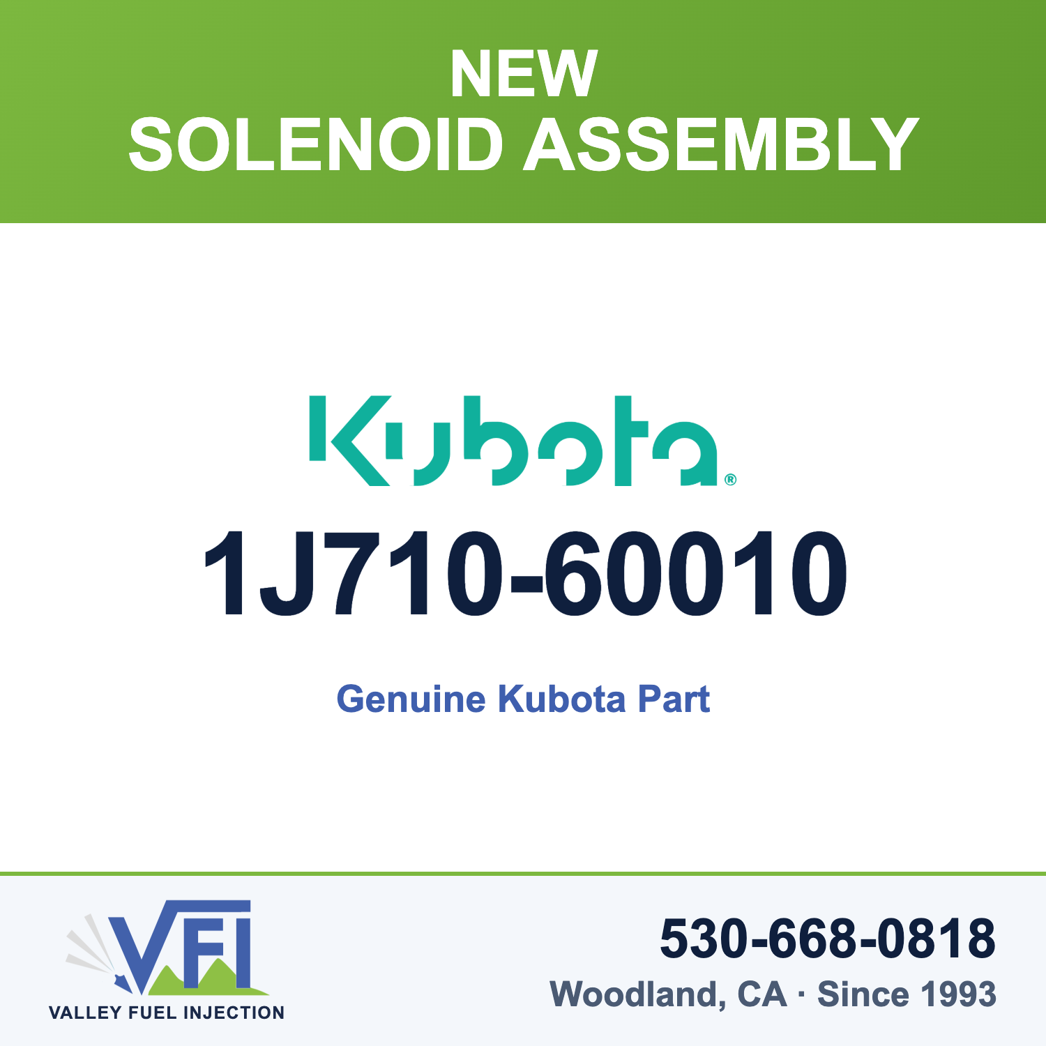 Genuine Kubota 1J710-60010 Solenoid Assembly