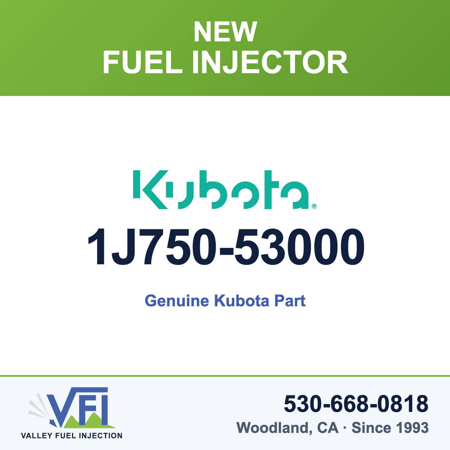 Genuine Kubota 1J750-53000 Fuel Injector