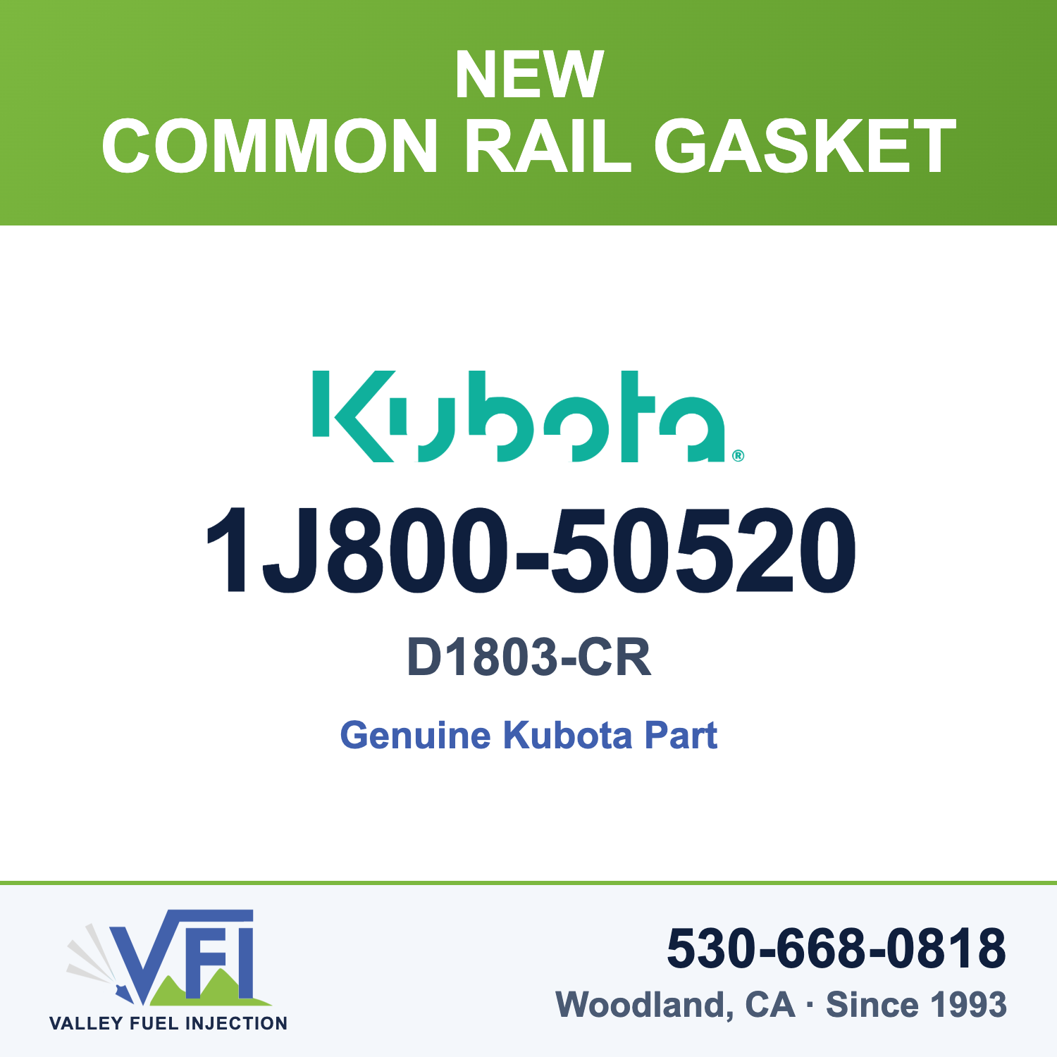 Kubota 1J800-50520 Common Rail Gasket for Kubota D1803 common rail