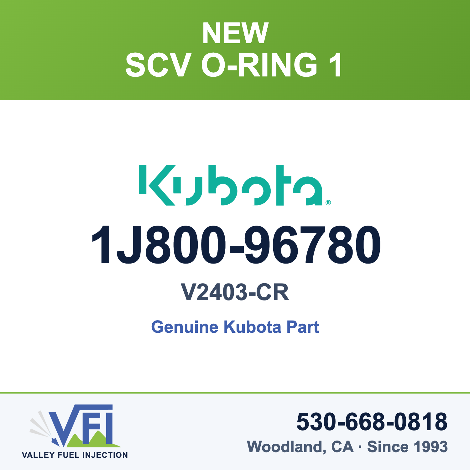 Kubota 1J800-96780 SCV O-Ring 1 for Kubota V2403-CR-TIE4B
