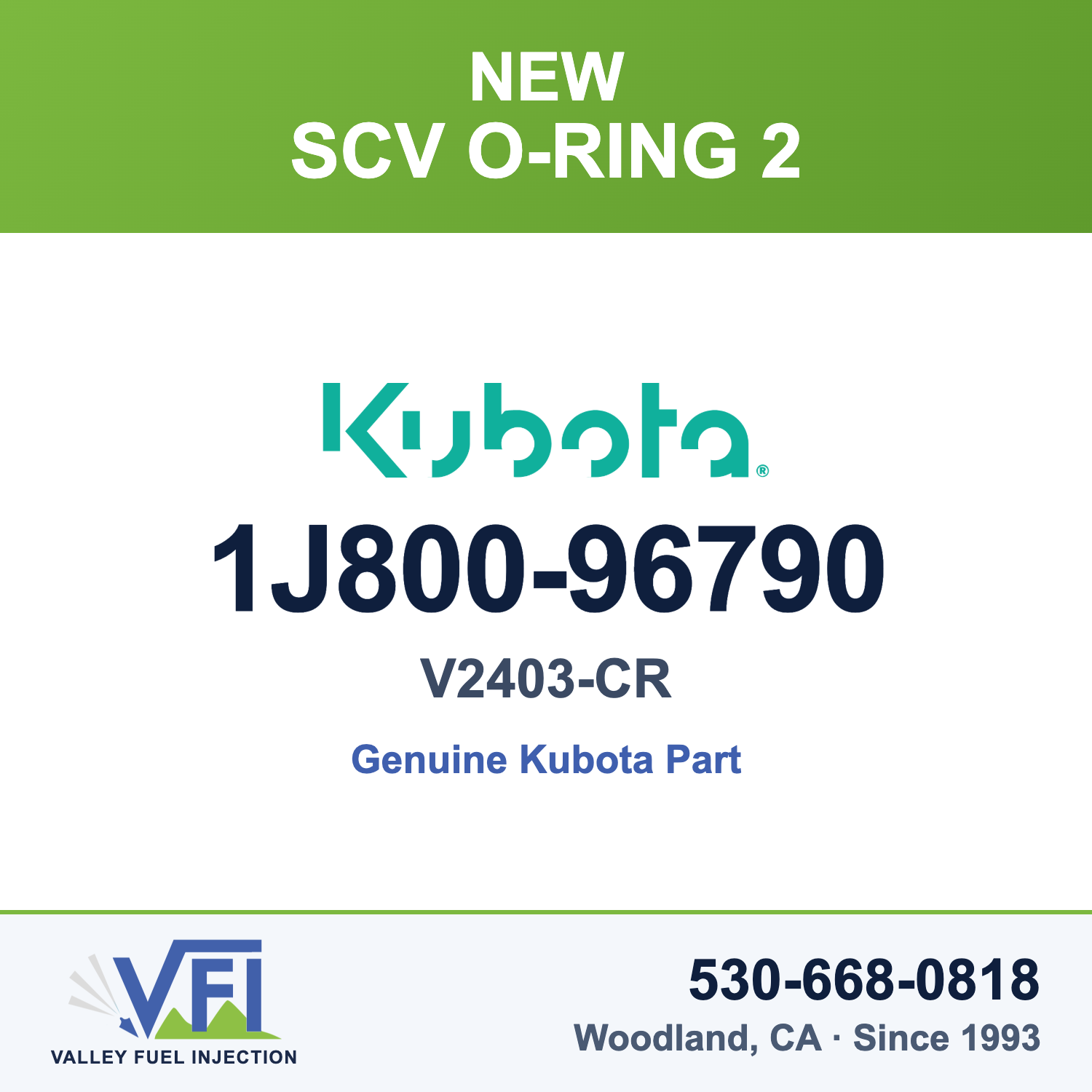 Kubota 1J800-96790 SCV O-Ring 2 for Kubota V2403-CR-TIE4B