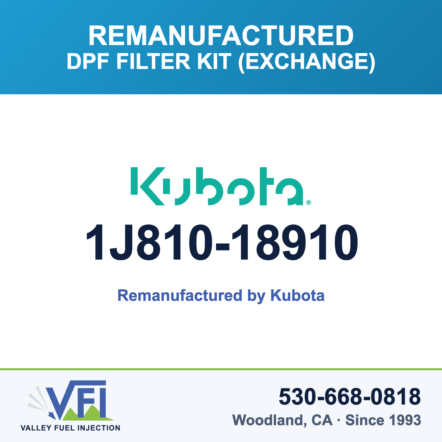 Genuine Kubota 1J810-18910 DPF Filter Kit (Exchange)