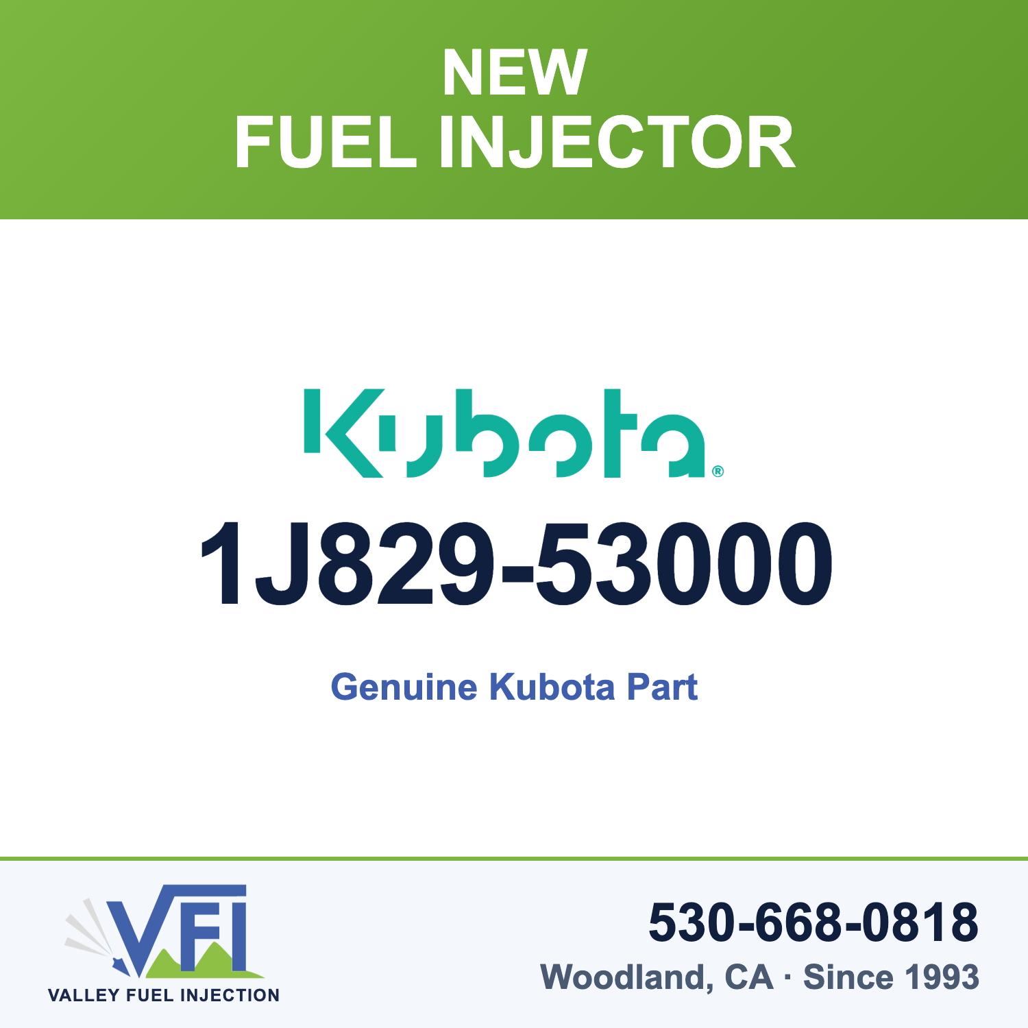 Genuine Kubota 1J829-53000 Fuel Injector