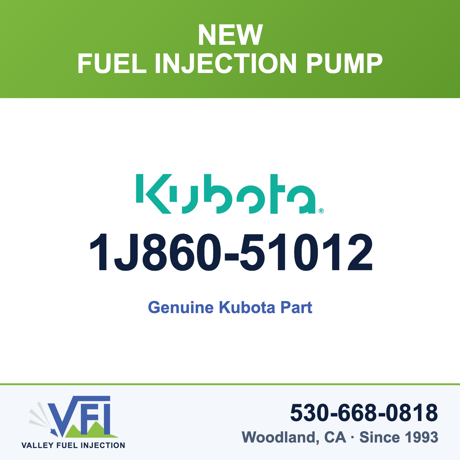 Genuine Kubota 1J860-51012 Fuel Injection Pump