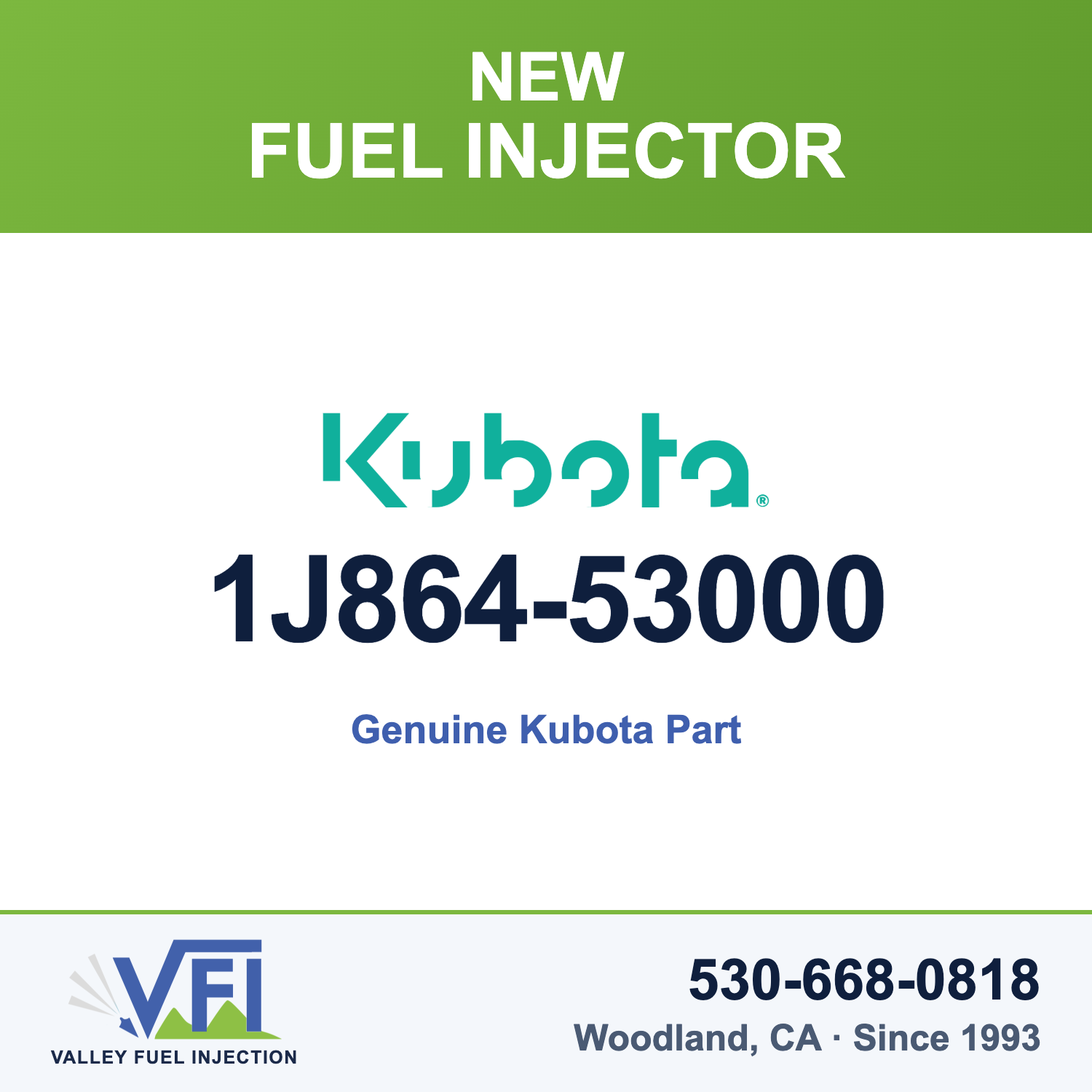 Genuine Kubota 1J864-53000 Fuel Injector