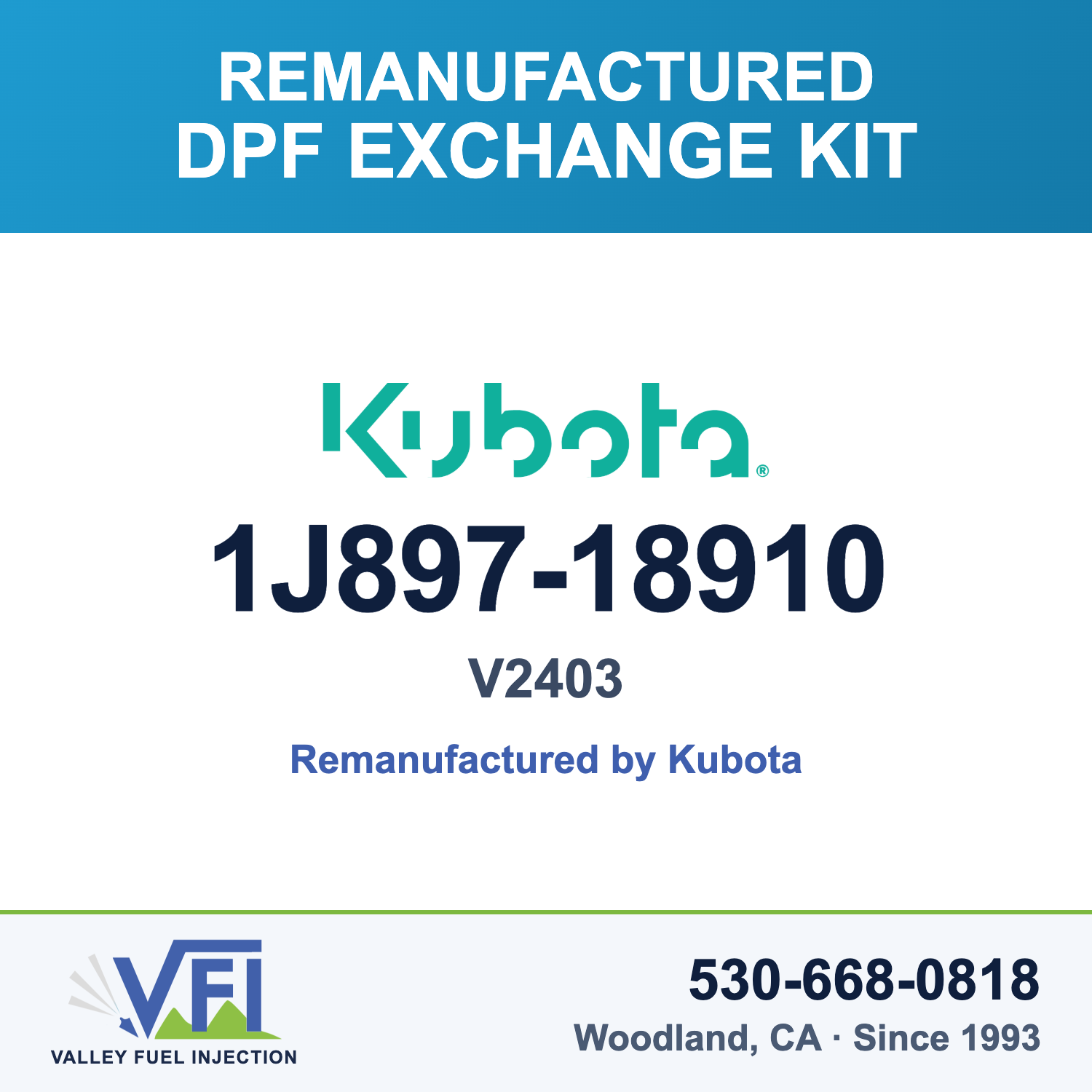 Genuine Kubota 1J897-18910 DPF Exchange Kit