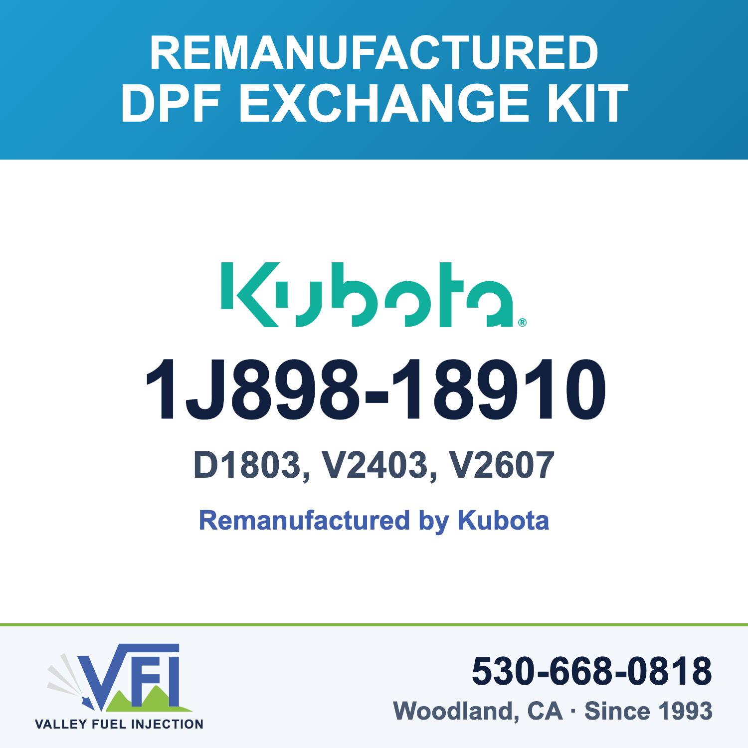 Genuine Kubota 1J898-18910 DPF Exchange Kit
