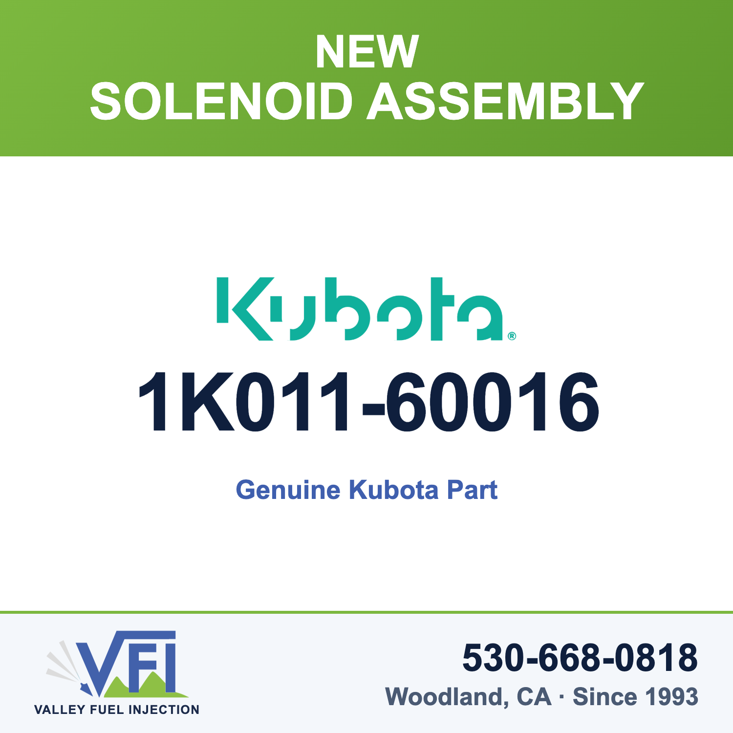 Genuine Kubota 1K011-60016 Solenoid Assembly