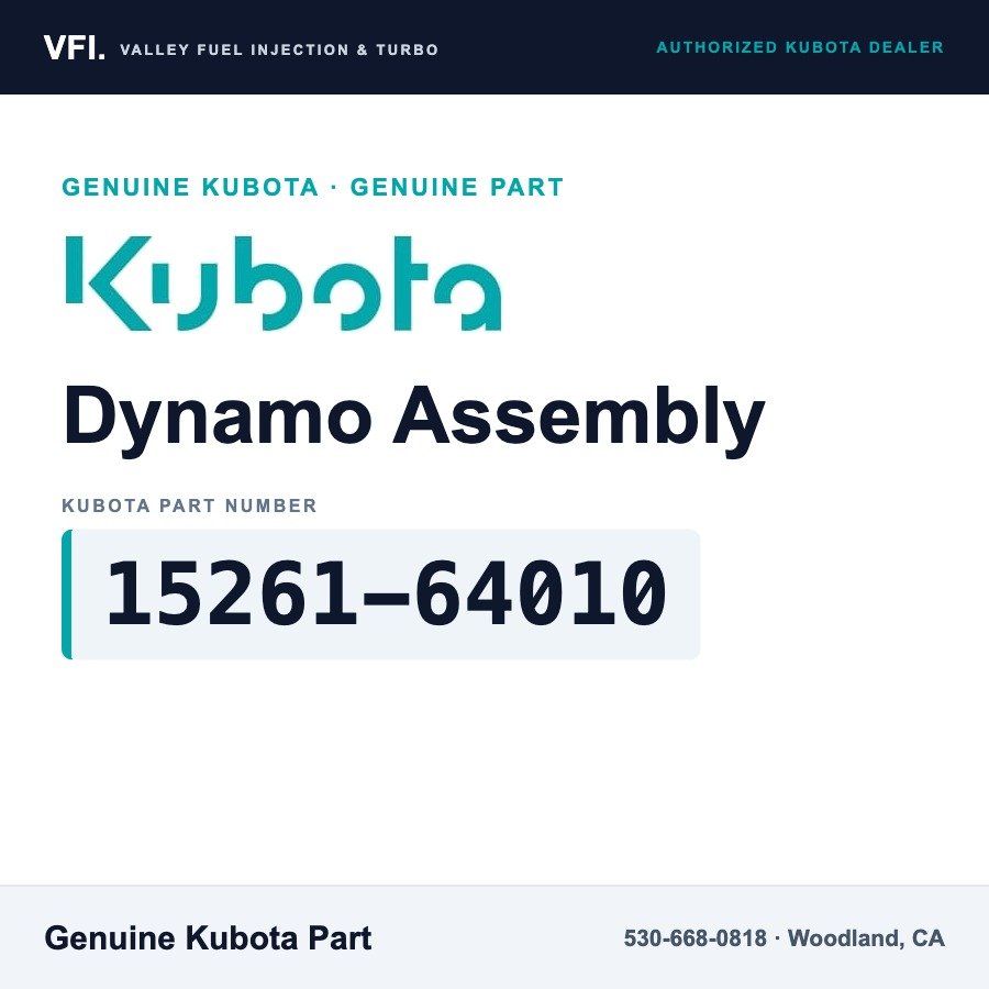 Kubota 15261-64010 Dynamo Assembly for Kubota B7100D-P tractor