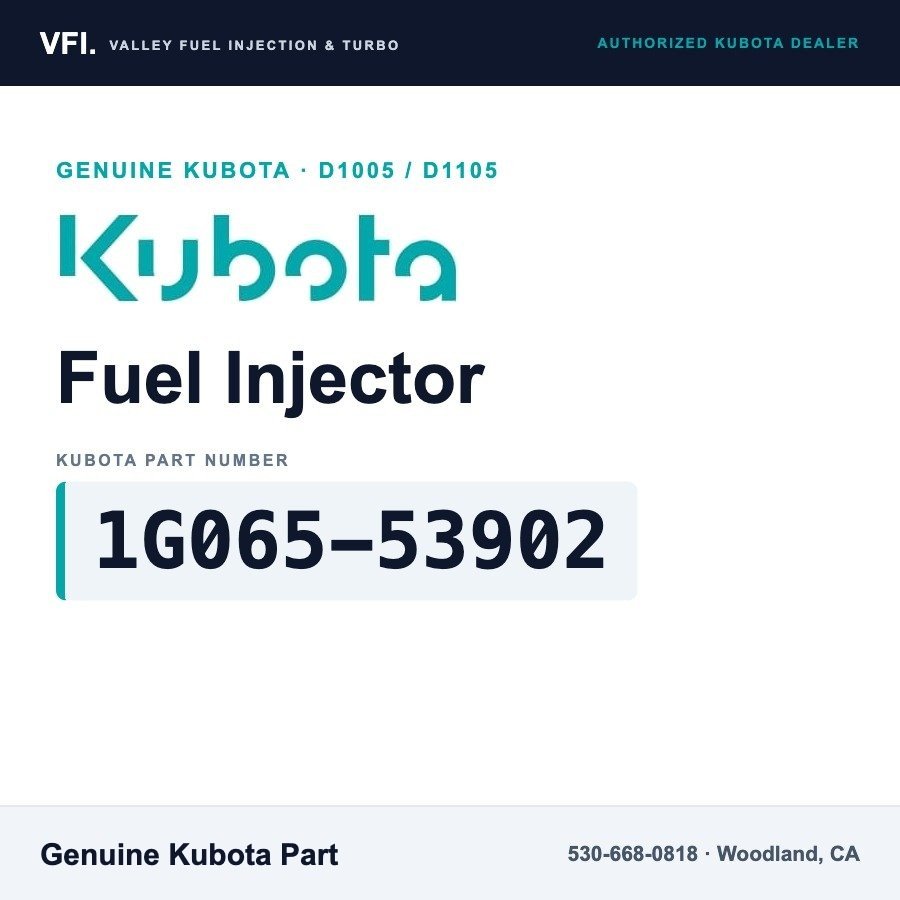 Kubota 1G065-53902 Fuel Injector (Nozzle Holder Kit, complete assembly) for Kubota D1005