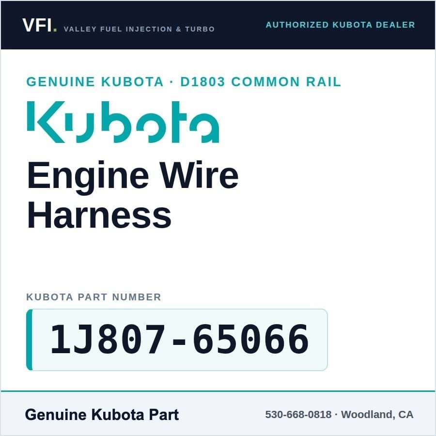 Kubota D1803 Engine Wire Harness 1J807-65066 (Genuine)