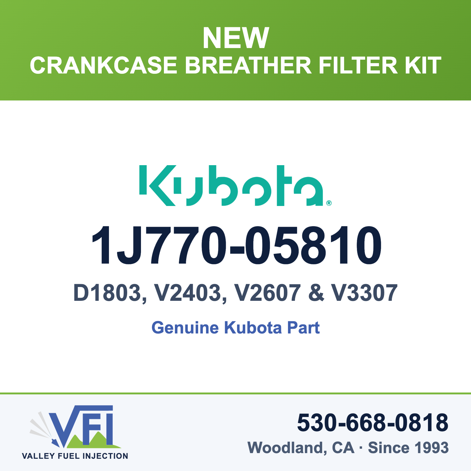 Kubota 1J770-05810 Crankcase Breather (CCV) Filter Element Kit for Kubota D1803