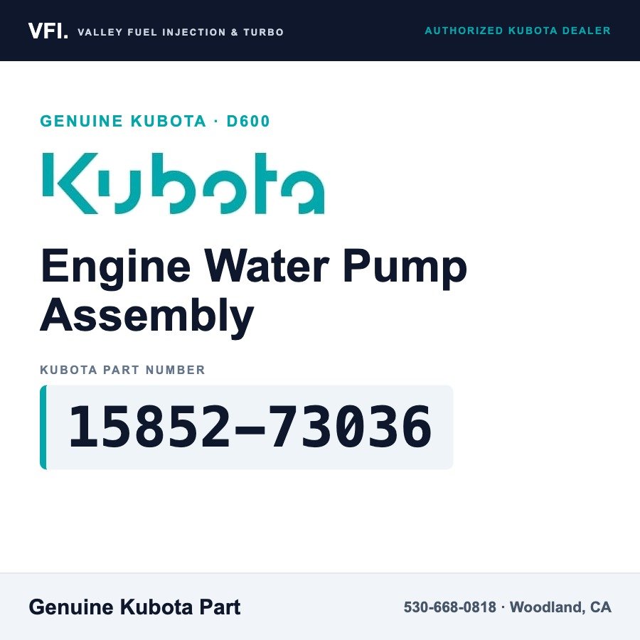 Kubota 15852-73036 Engine Water Pump Assembly for Kubota D600 diesel engine