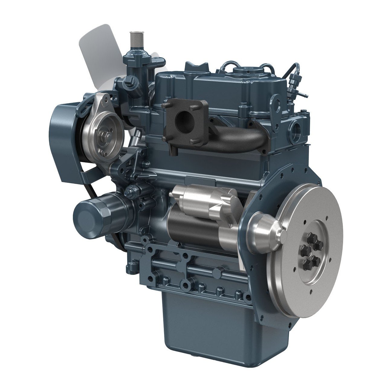 Kubota D722 diesel engine (D722-E4B), flywheel side